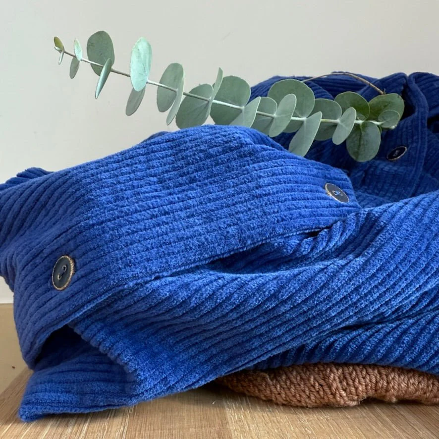 Robe Pensée - Velours côtelé bleu majorelle - Image 2