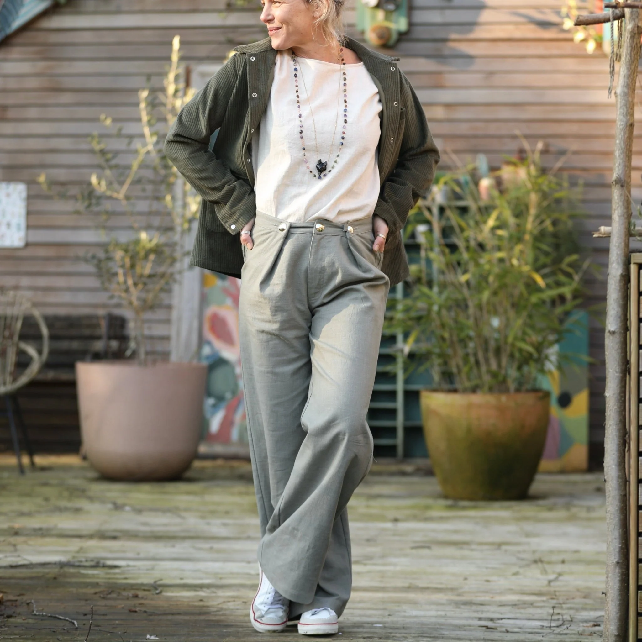 Prototype - Pantalon Lucien - lin kaki clair - Image 3