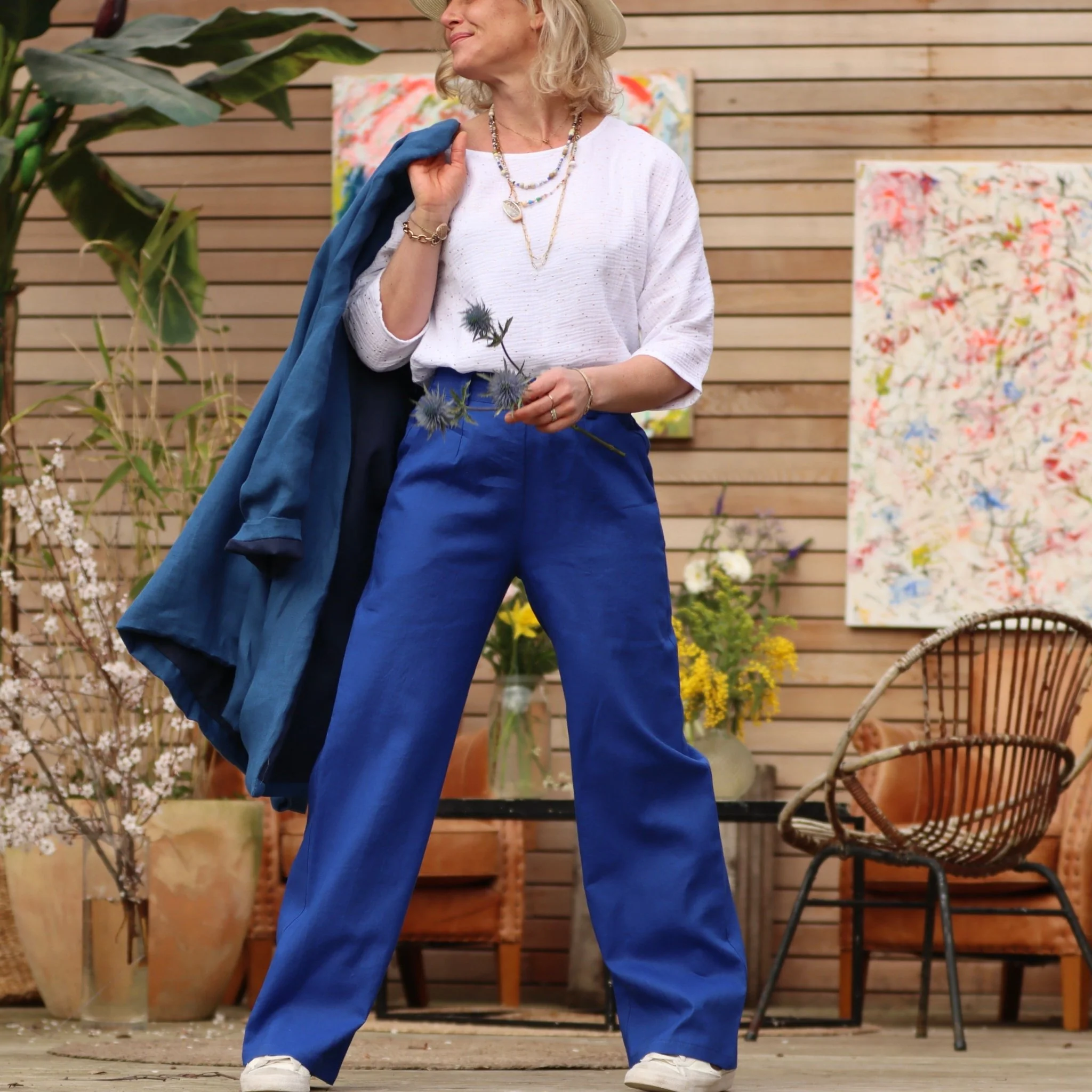 Pantalon Nestor lin bleu majorelle - Image 3