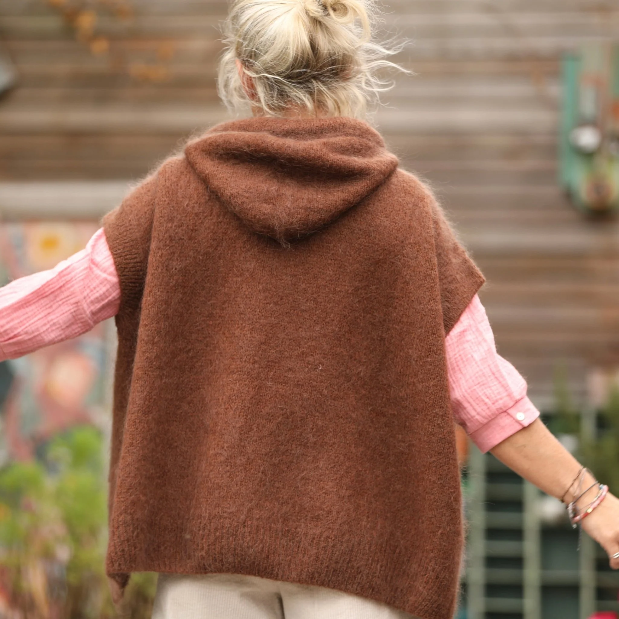 Pull capuche Calypso - Chocolat - Image 3