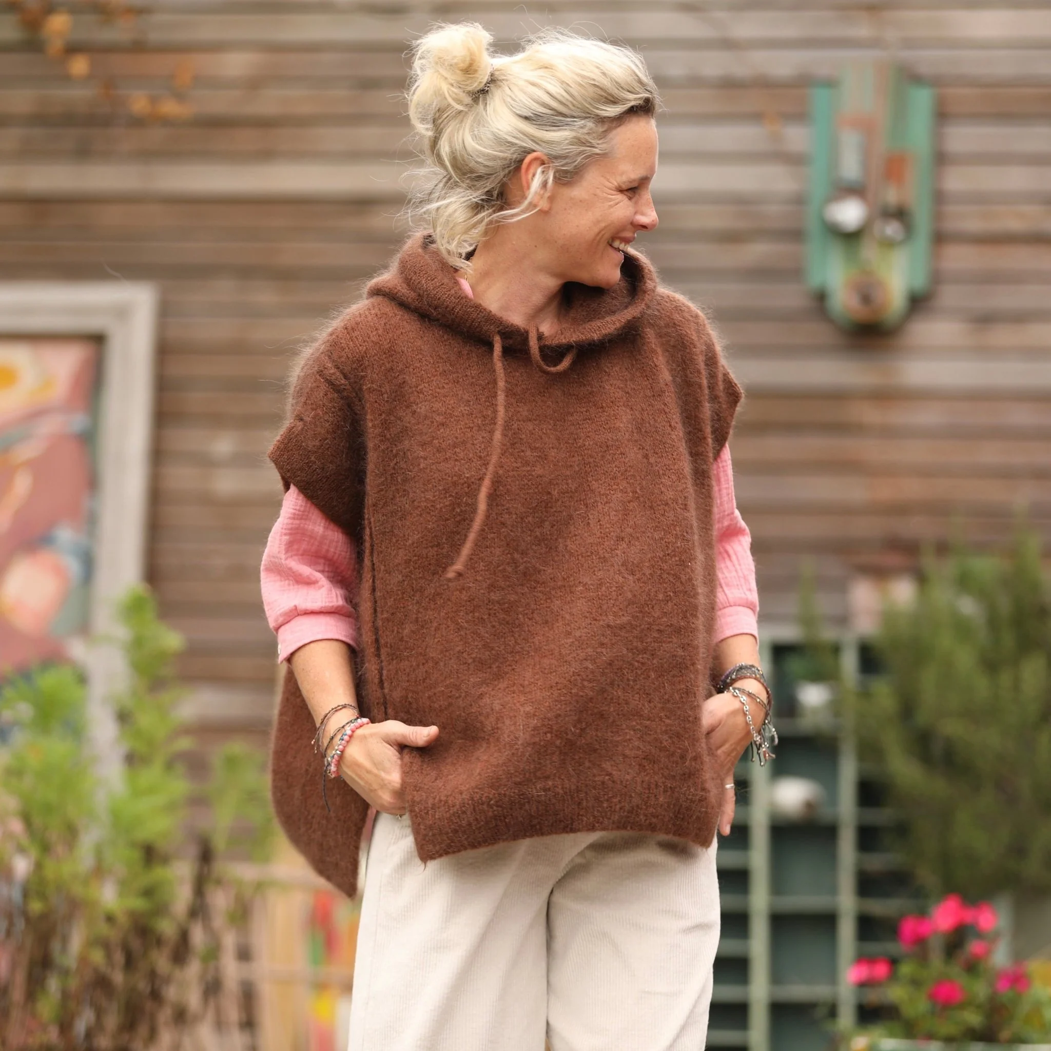 Pull capuche Calypso - Chocolat - Image 4