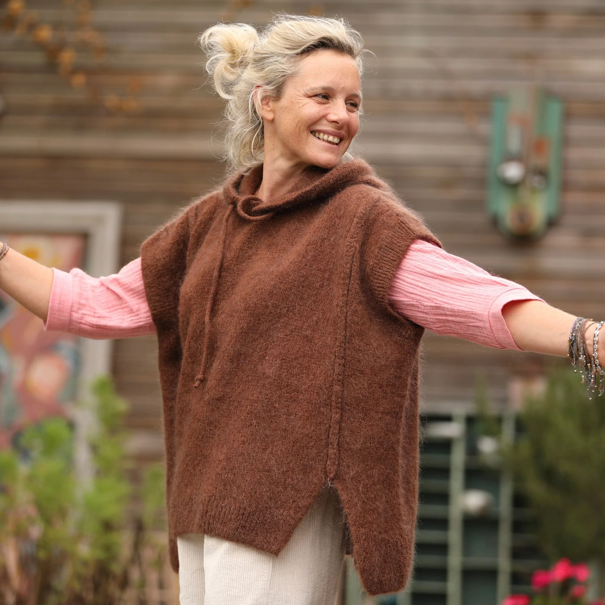 Pull capuche Calypso - Chocolat - Image 5