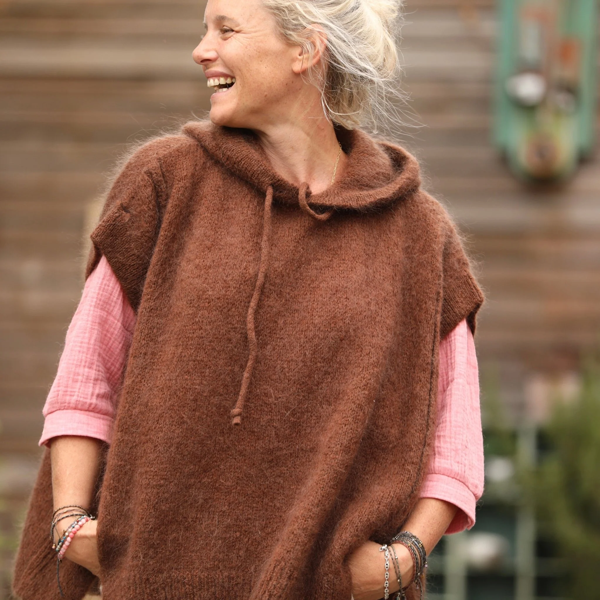 Pull capuche Calypso - Chocolat - Image 6