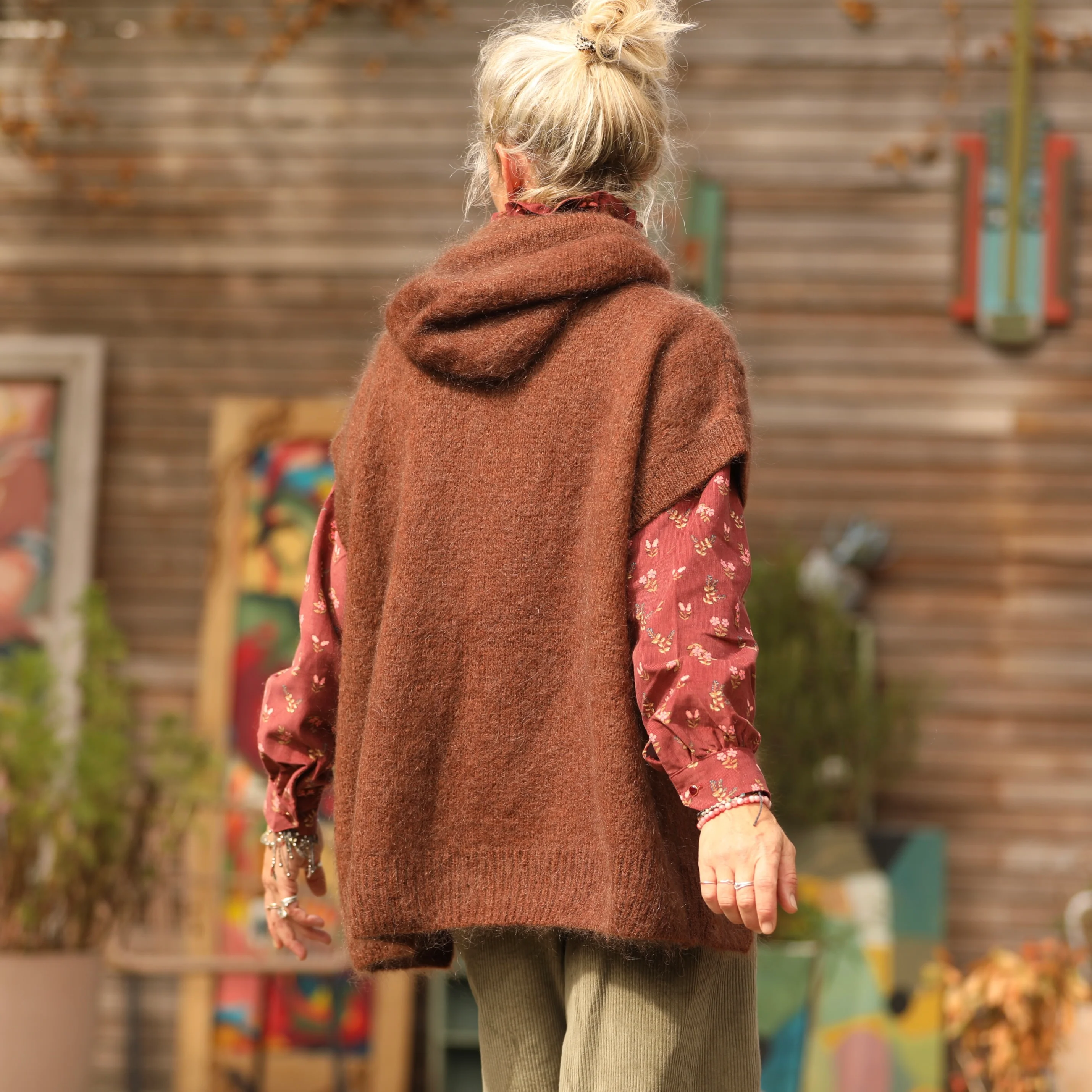 Pull capuche Calypso - Chocolat - Image 8