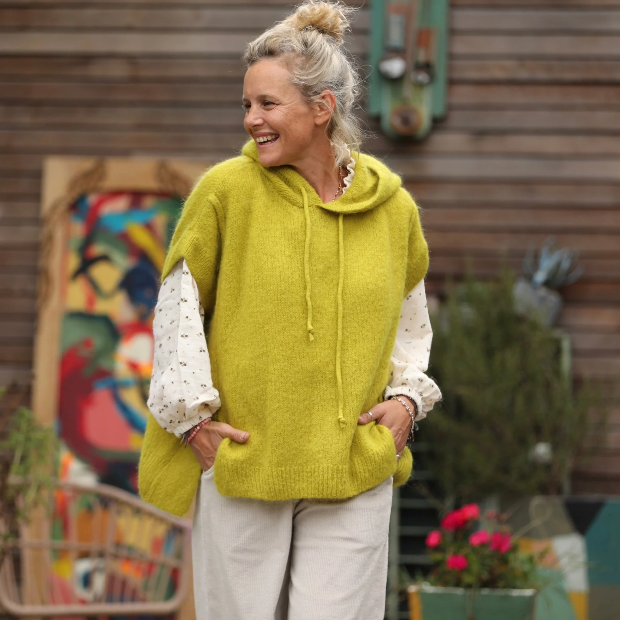 Pull capuche Calypso - Citron vert - Image 5