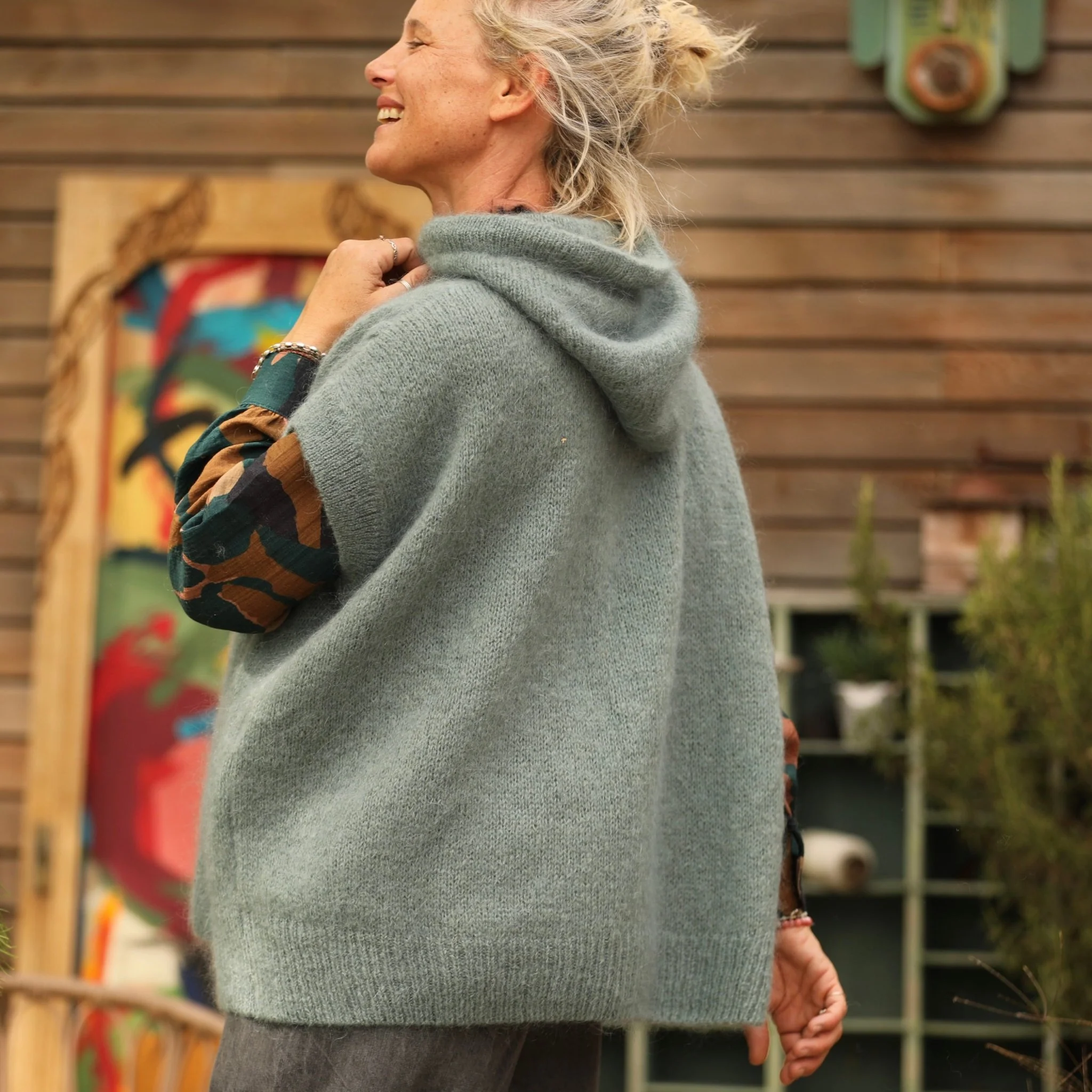 Pull capuche Calypso - Vert eucalyptus - Image 4
