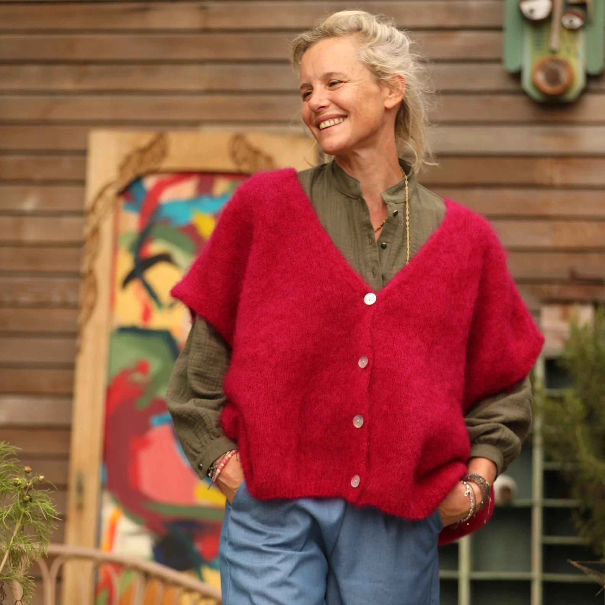Gilet Cassiopé - Framboise - Image 2