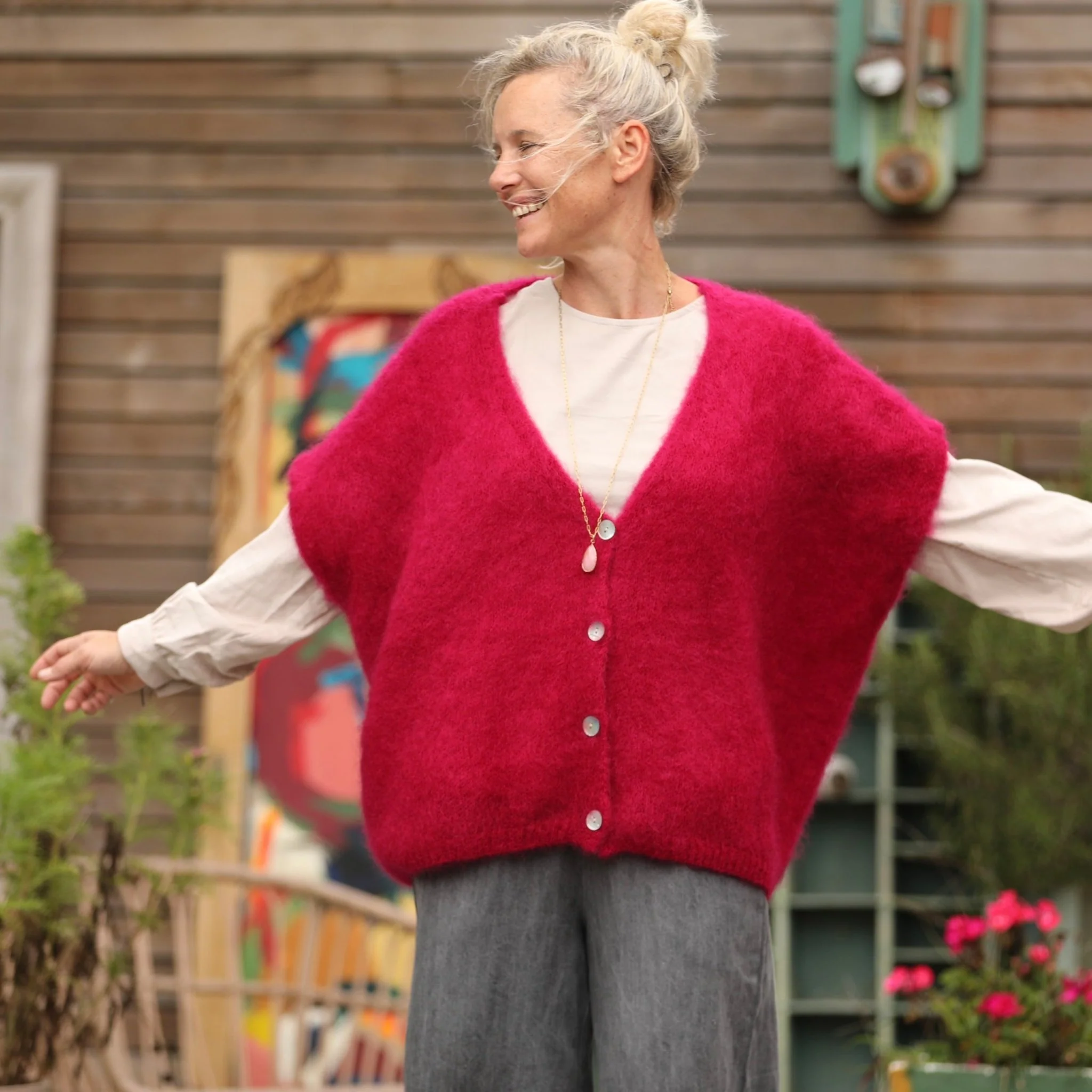 Gilet Cassiopé - Framboise - Image 7