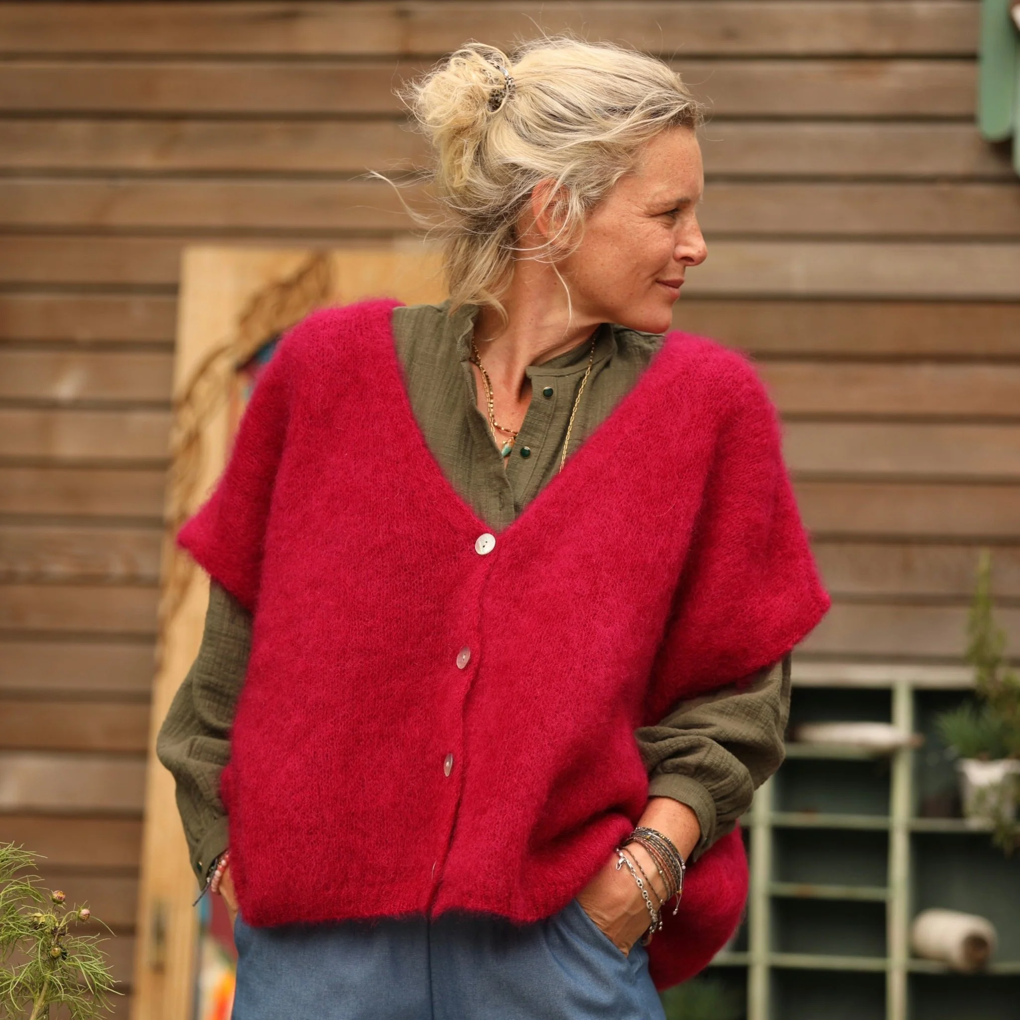 Gilet Cassiopé - Framboise - Image 8