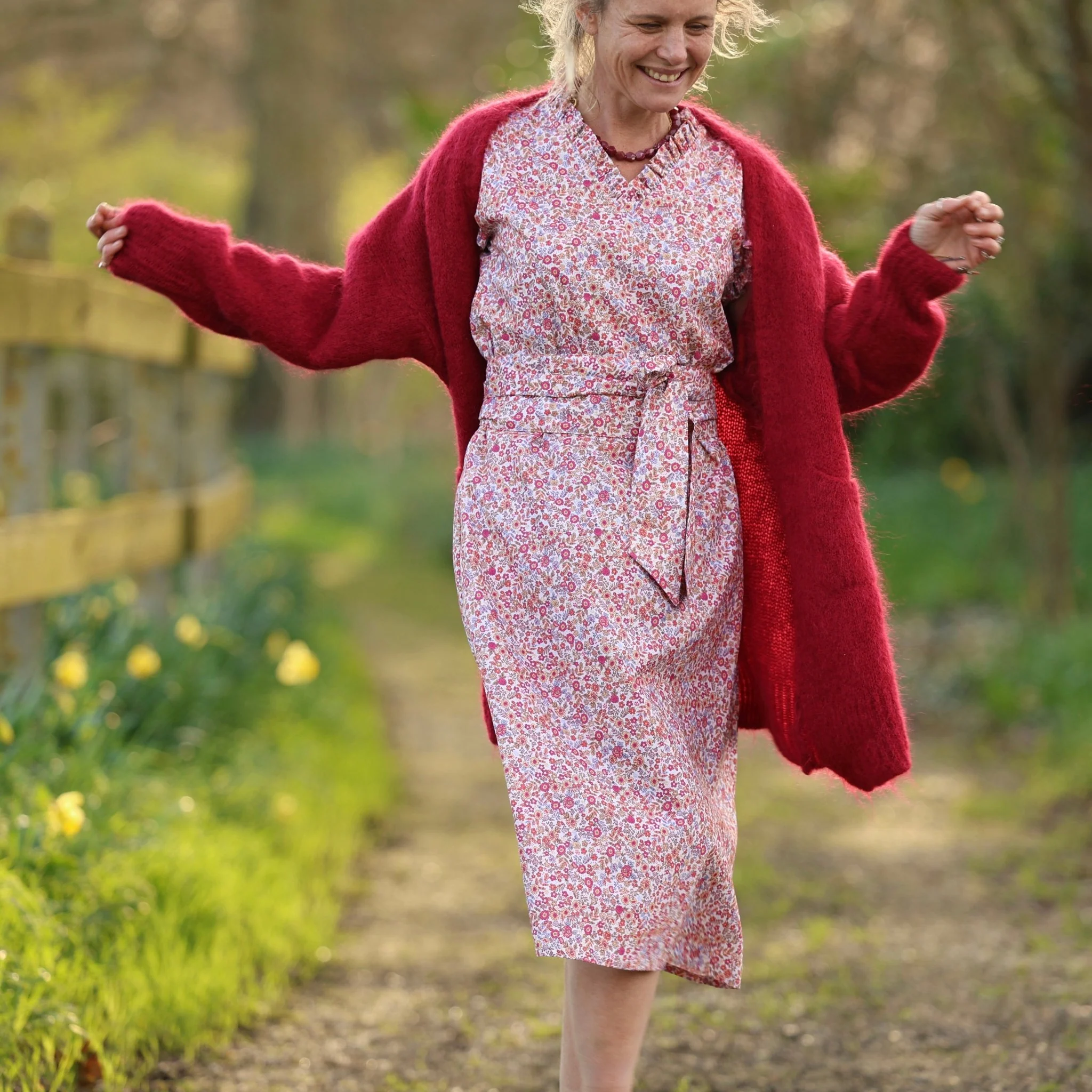 Robe Acacia – coton “Jardin Corail” - Image 5