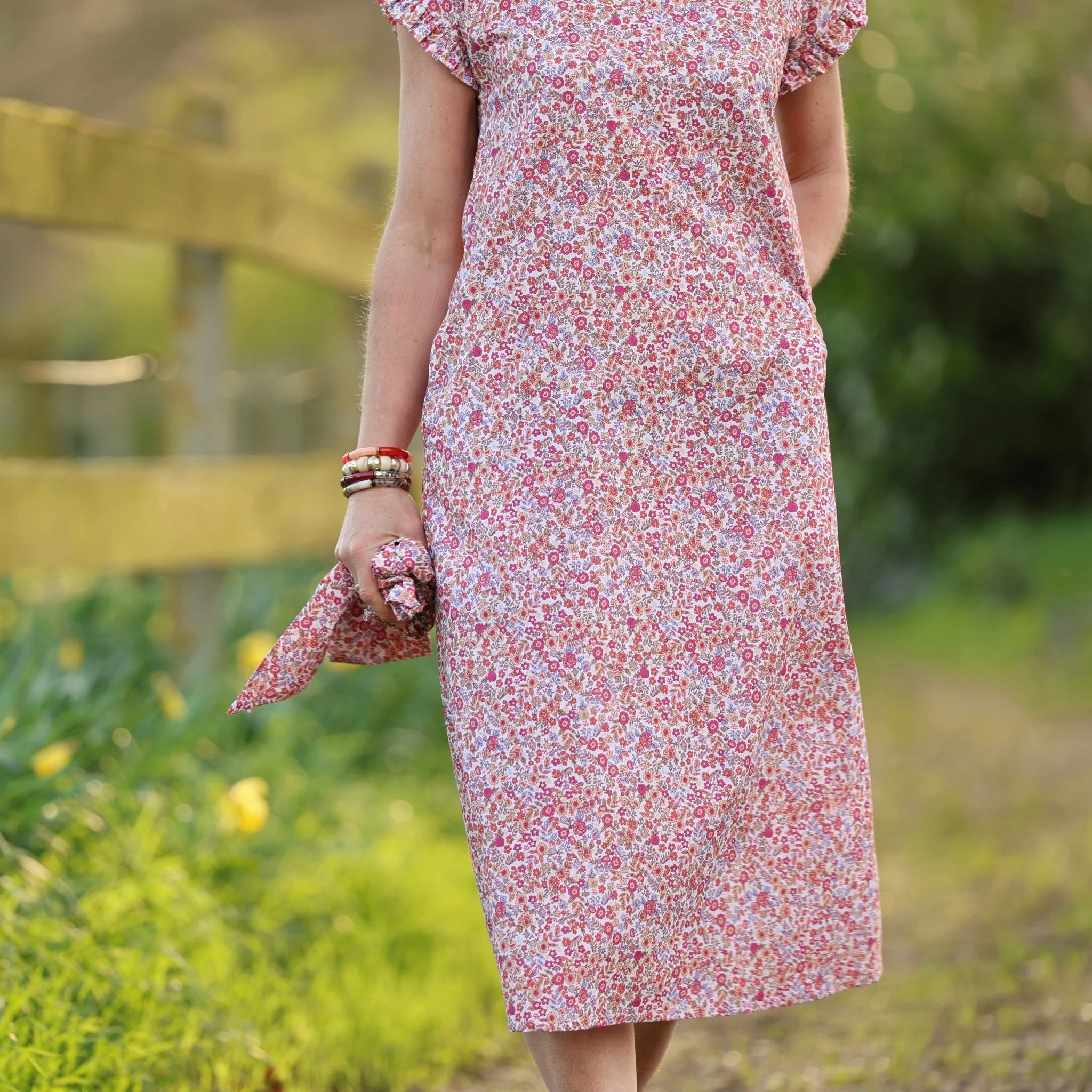 Robe Acacia – coton “Jardin Corail” - Image 6