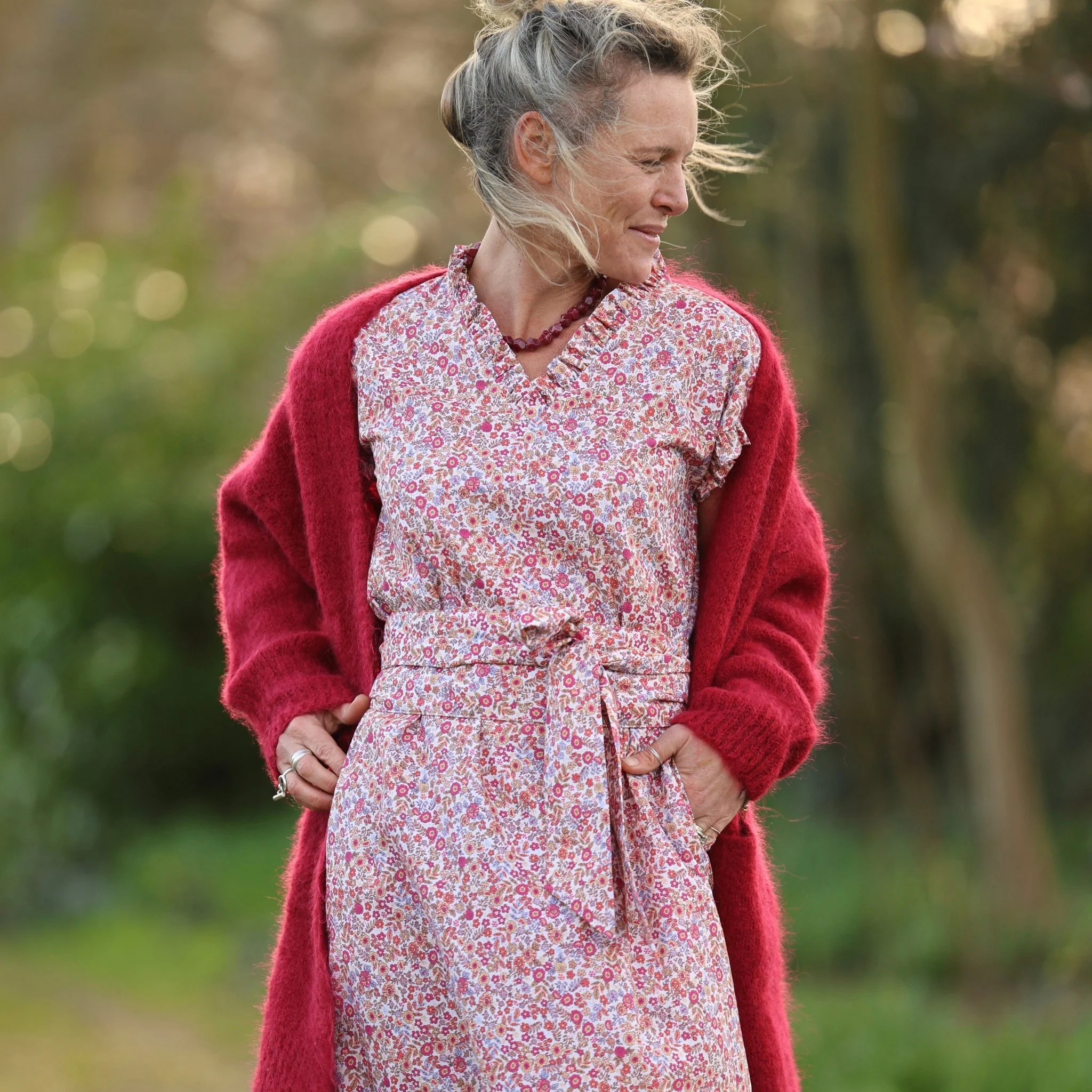 Robe Acacia – coton “Jardin Corail” - Image 8