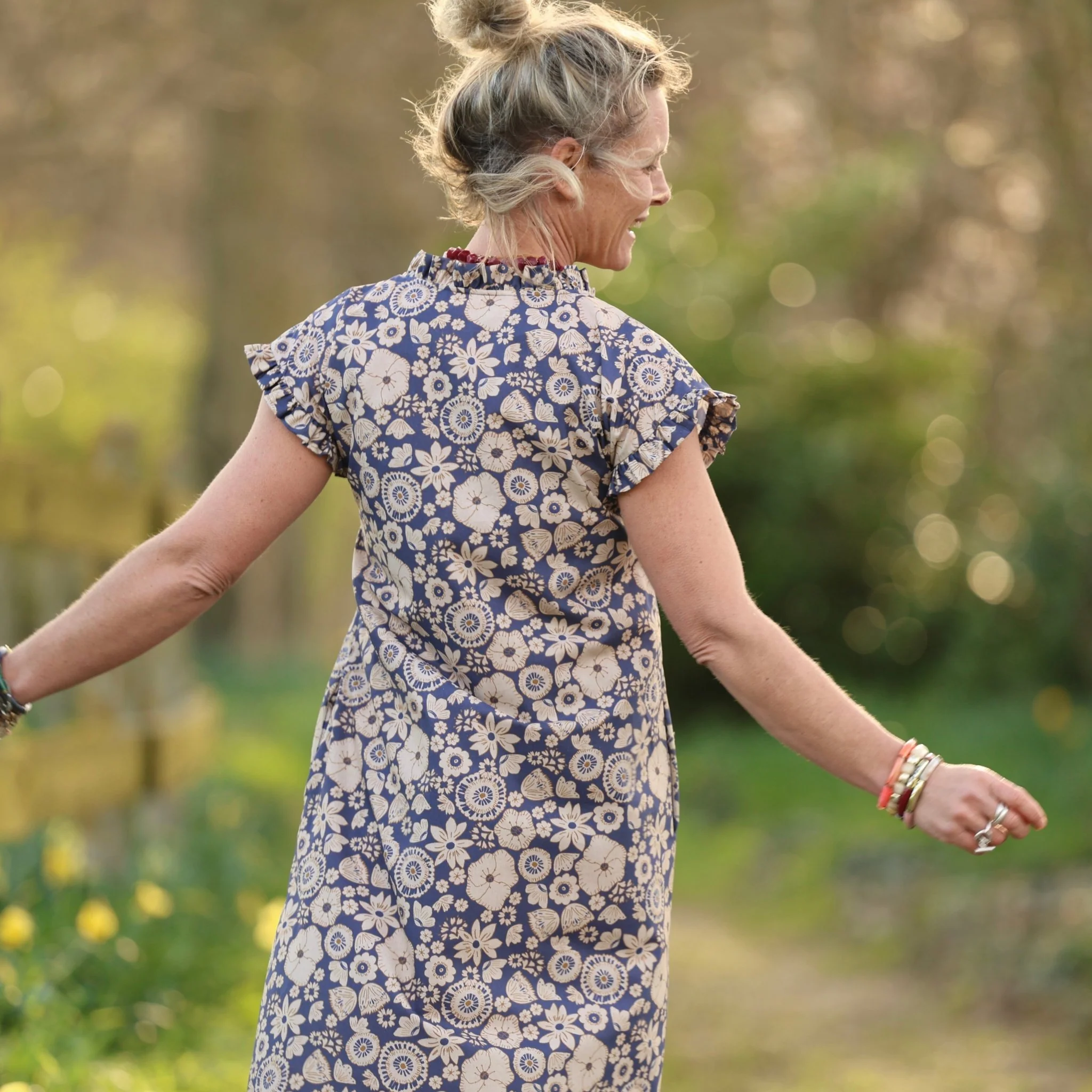 Robe Acacia – Coton “Jardin Indigo” - Image 6