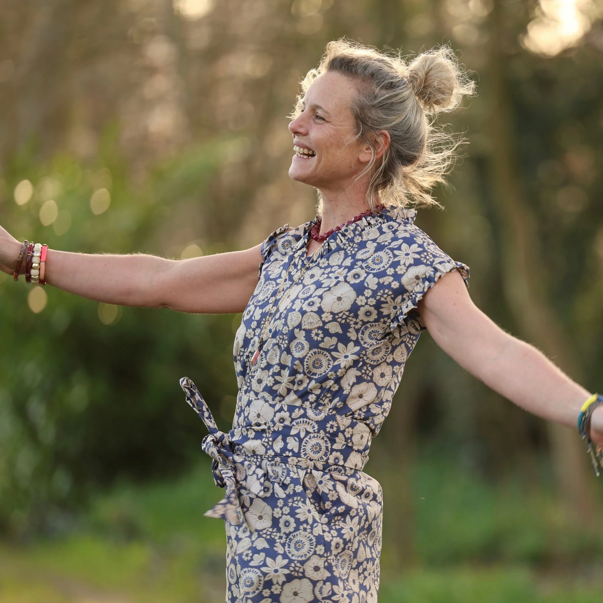 Robe Acacia – Coton “Jardin Indigo” - Image 8