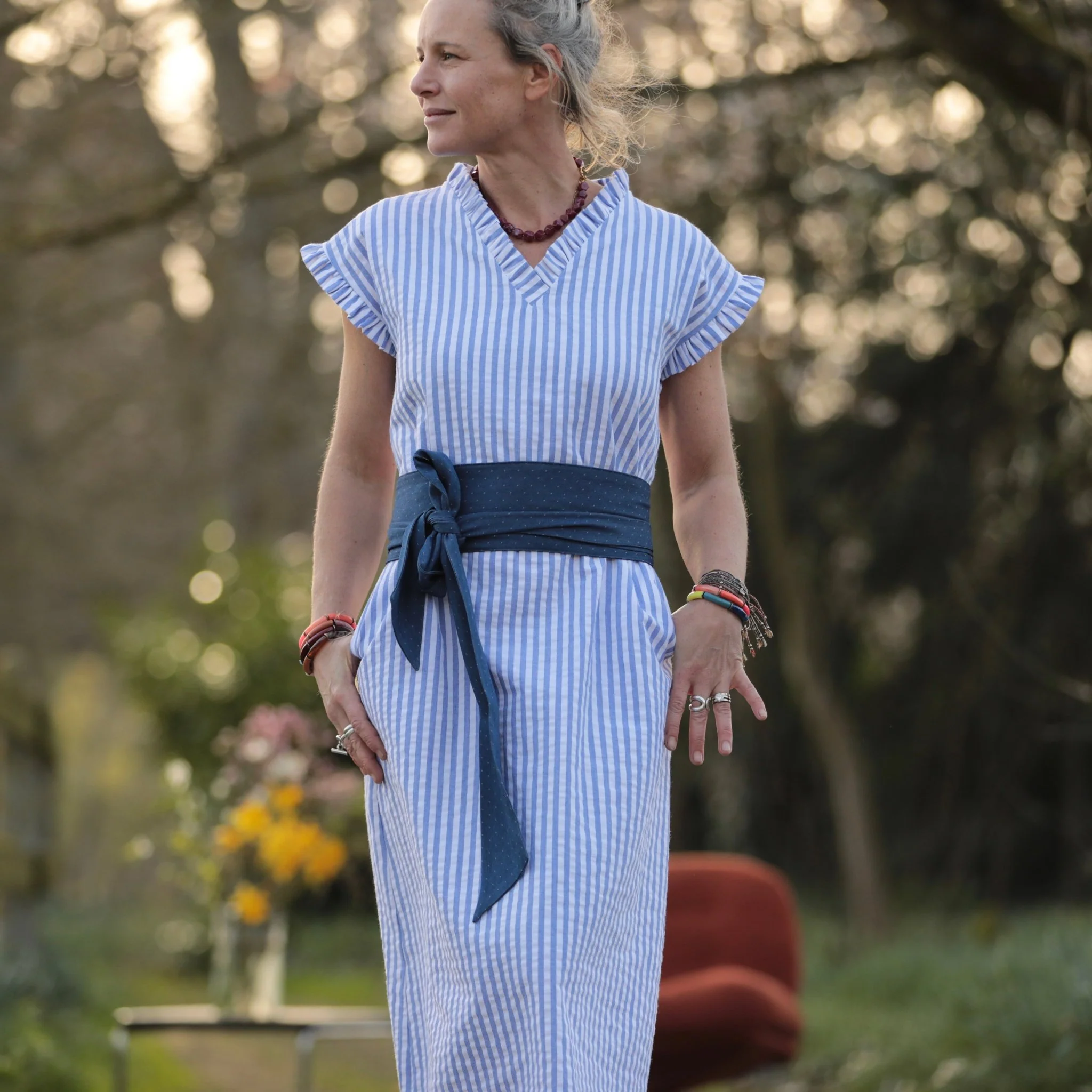 Robe Acacia - coton rayé océan - Image 10