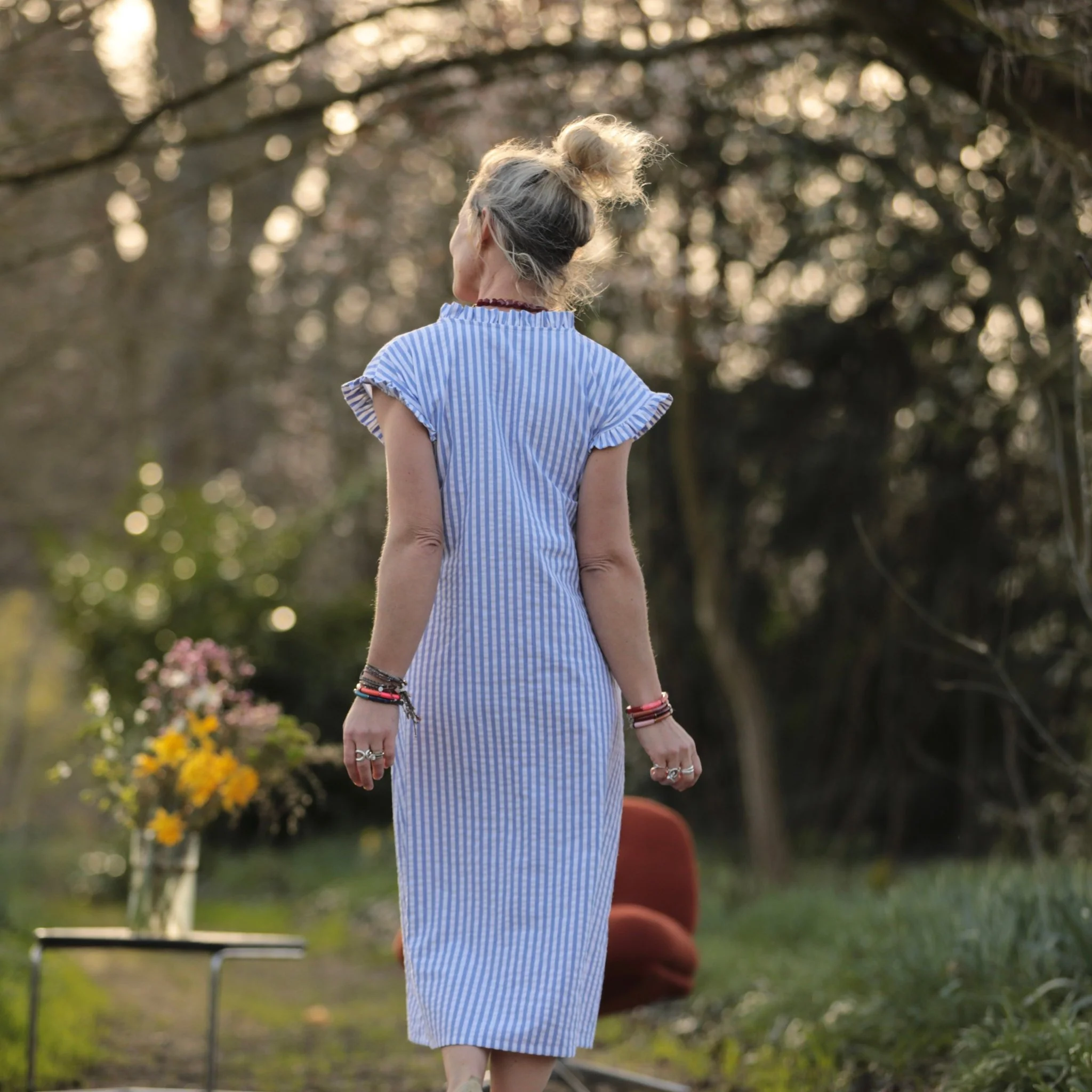 Robe Acacia - coton rayé océan - Image 4