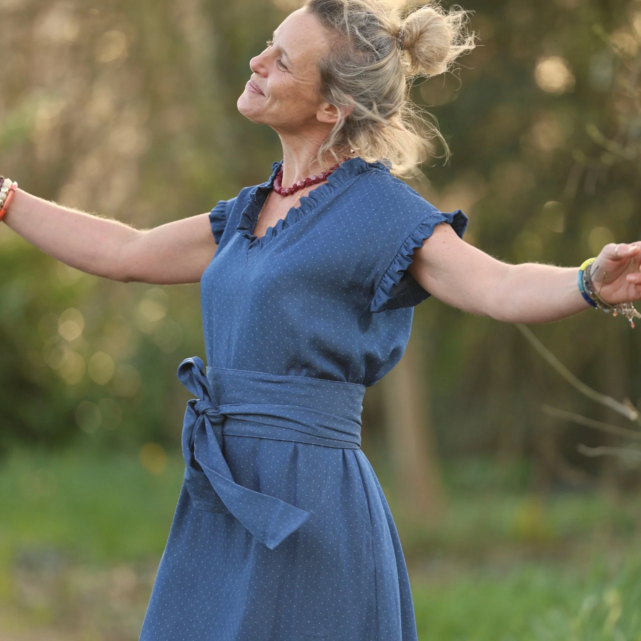 Robe Acacia – jean lyocell bleu plumetis - Image 5