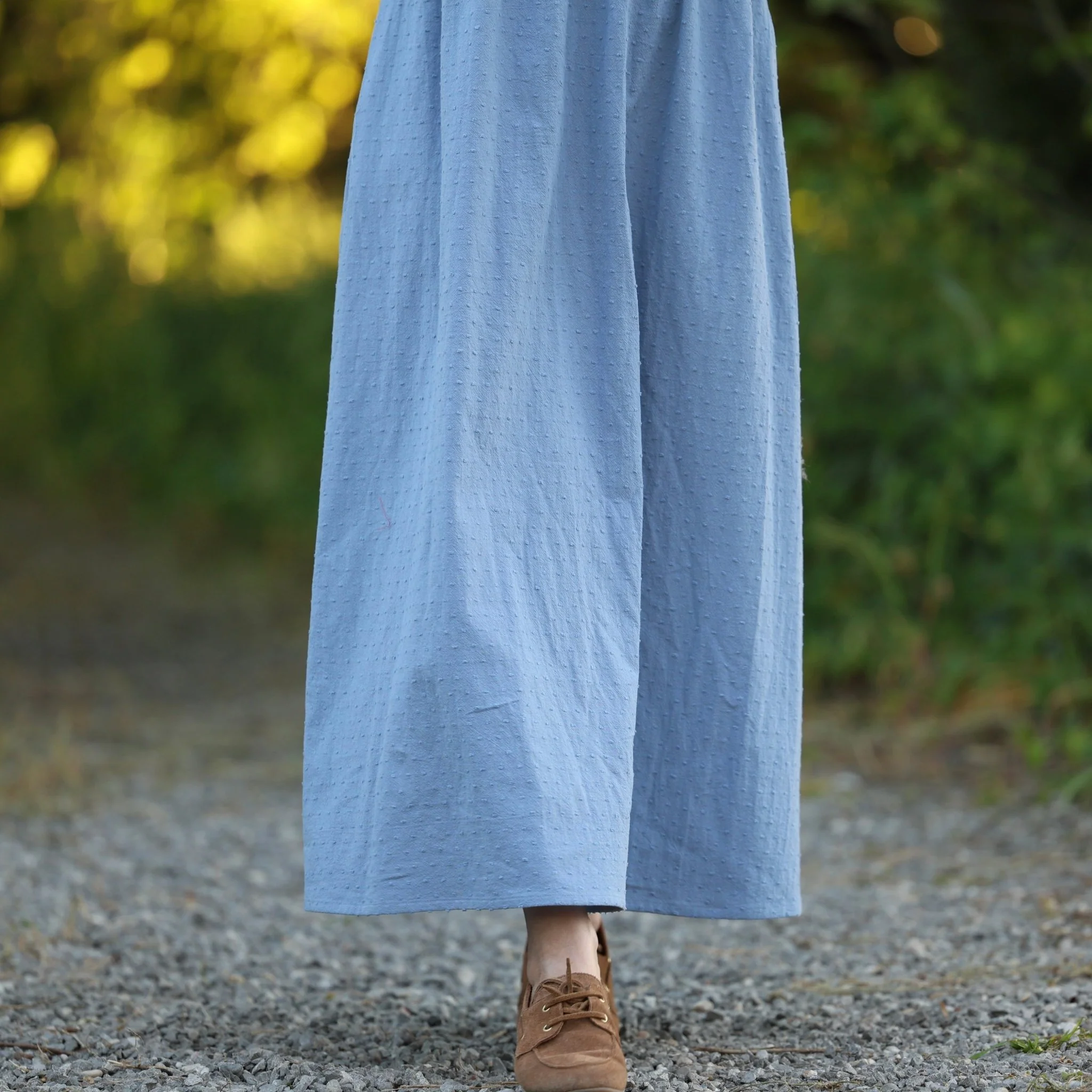 Robe Agathe - Coton lavé plumetis Bleu Atlantique - Image 10