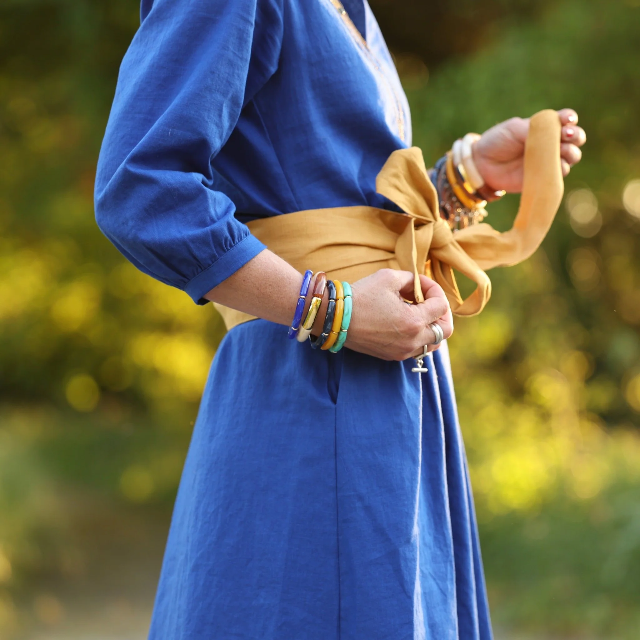 Robe Agathe - Lin Bleu majorelle - Image 5