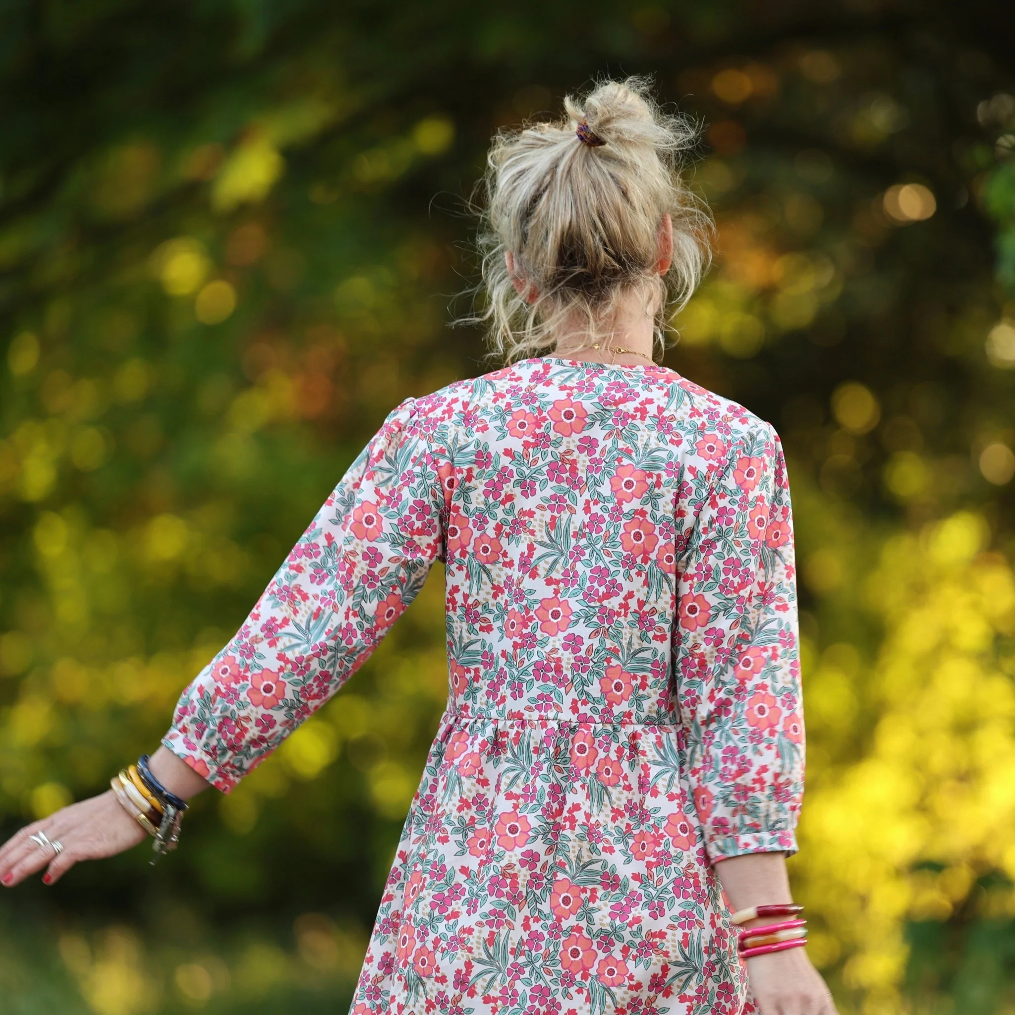 Robe Agathe - Coton Capucine corail - Image 15
