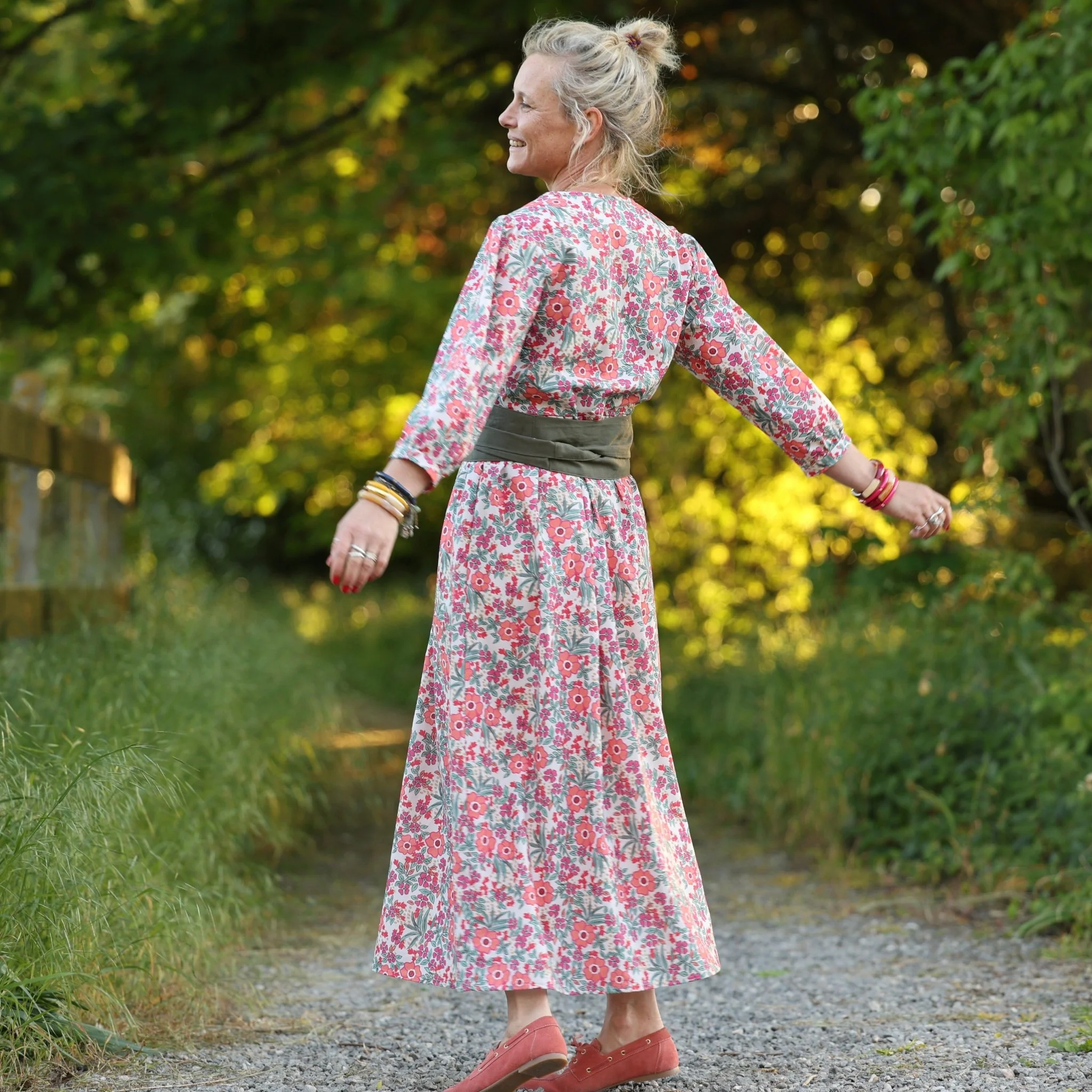 Robe Agathe - Coton Capucine corail - Image 5
