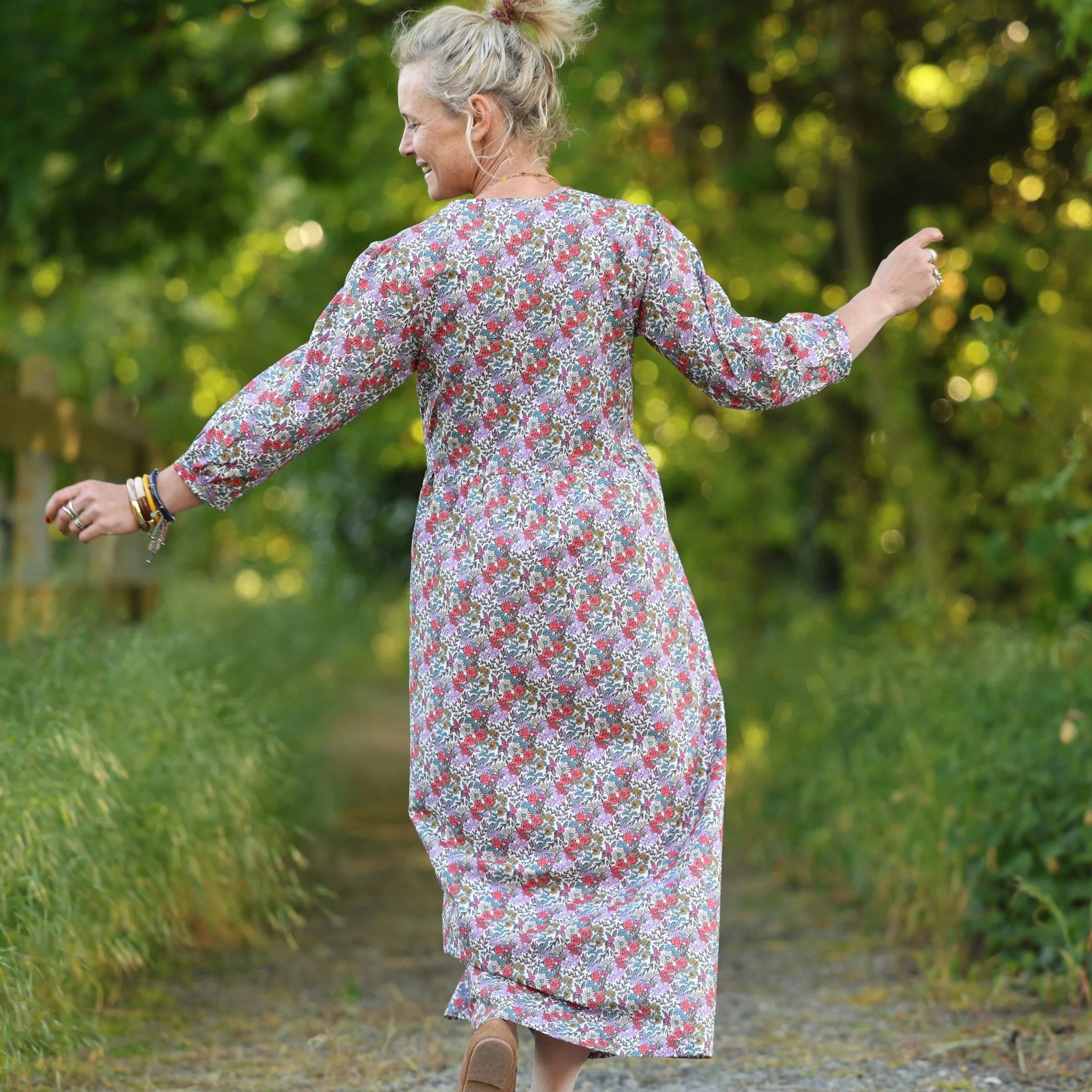 Robe Agathe - Coton Fleuri champêtre - Image 3