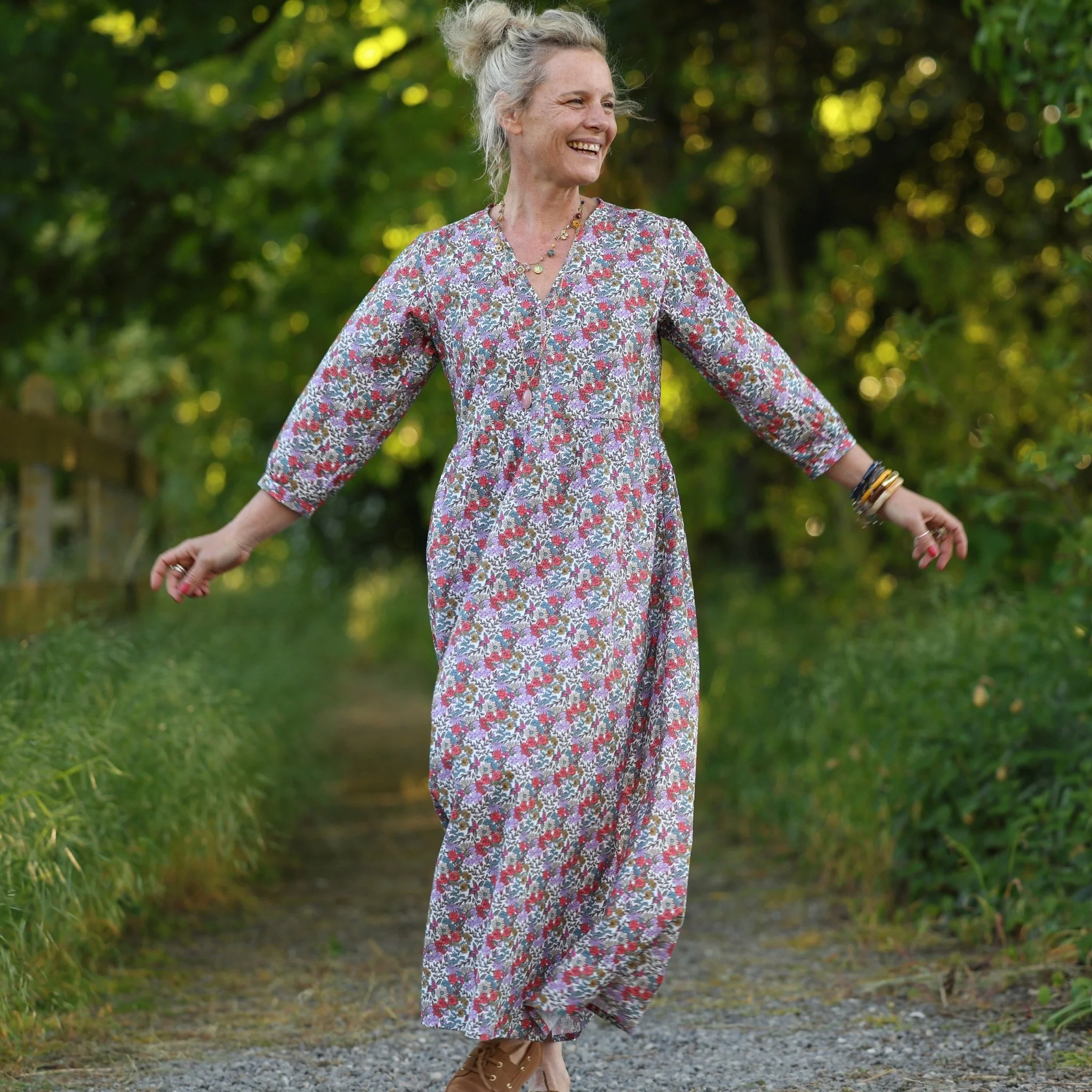 Robe Agathe - Coton Fleuri champêtre - Image 4