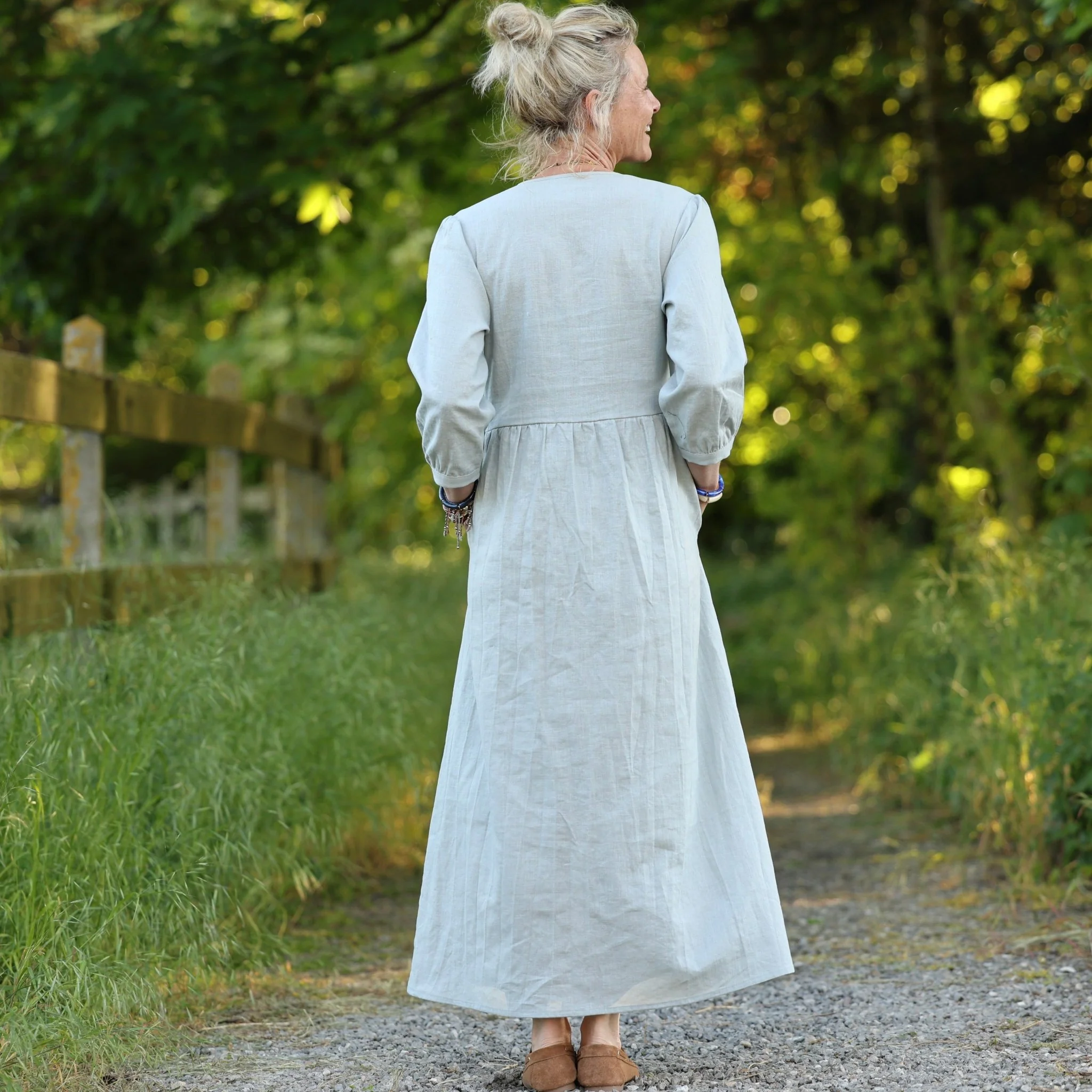 Robe Agathe - Lin Vert d'eau - Image 10