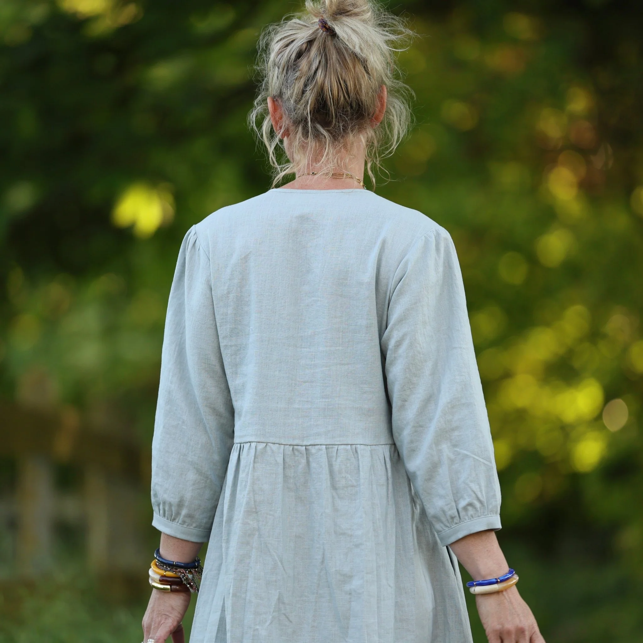 Robe Agathe - Lin Vert d'eau - Image 3