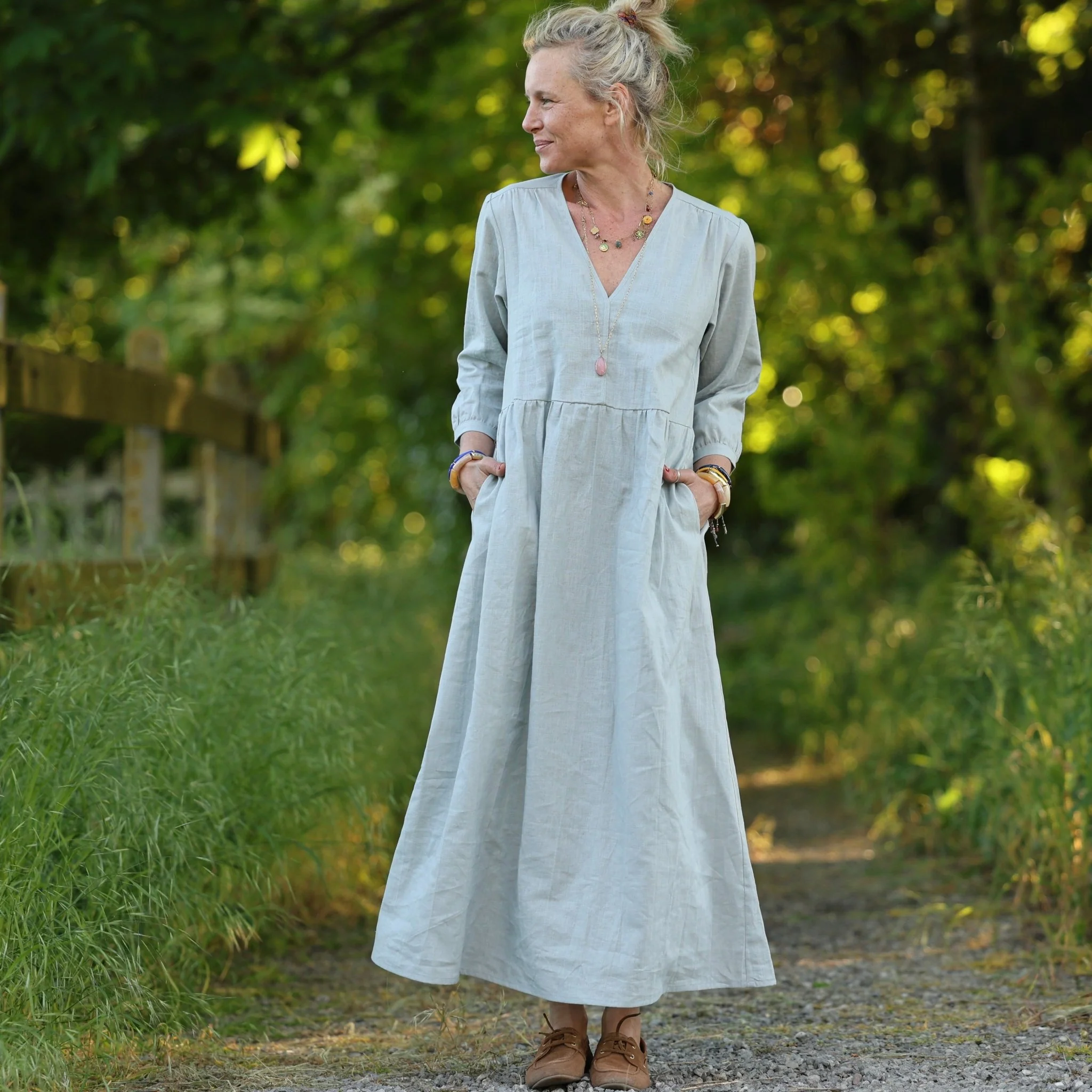 Robe Agathe - Lin Vert d'eau - Image 6