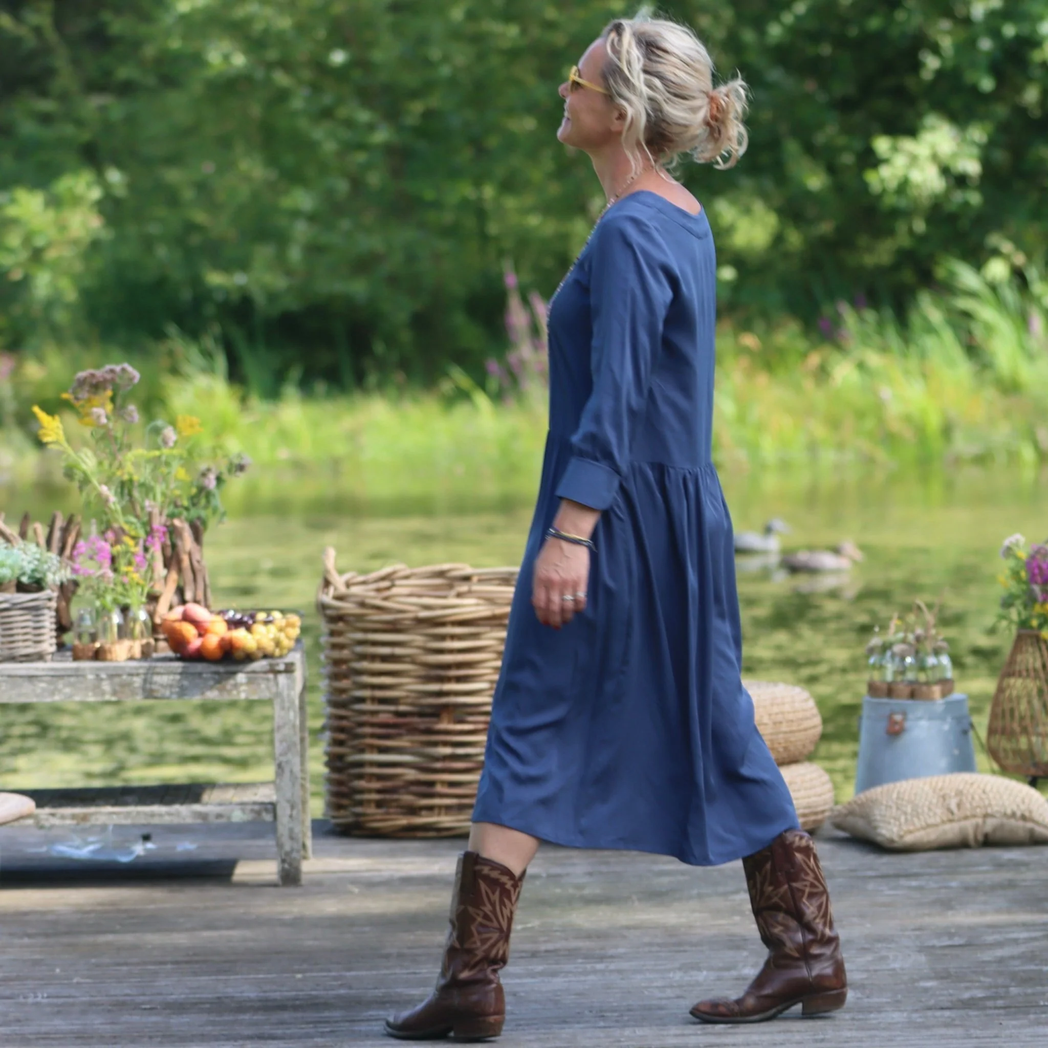 Robe Agnès - sergé de viscose bleu navy - Image 3