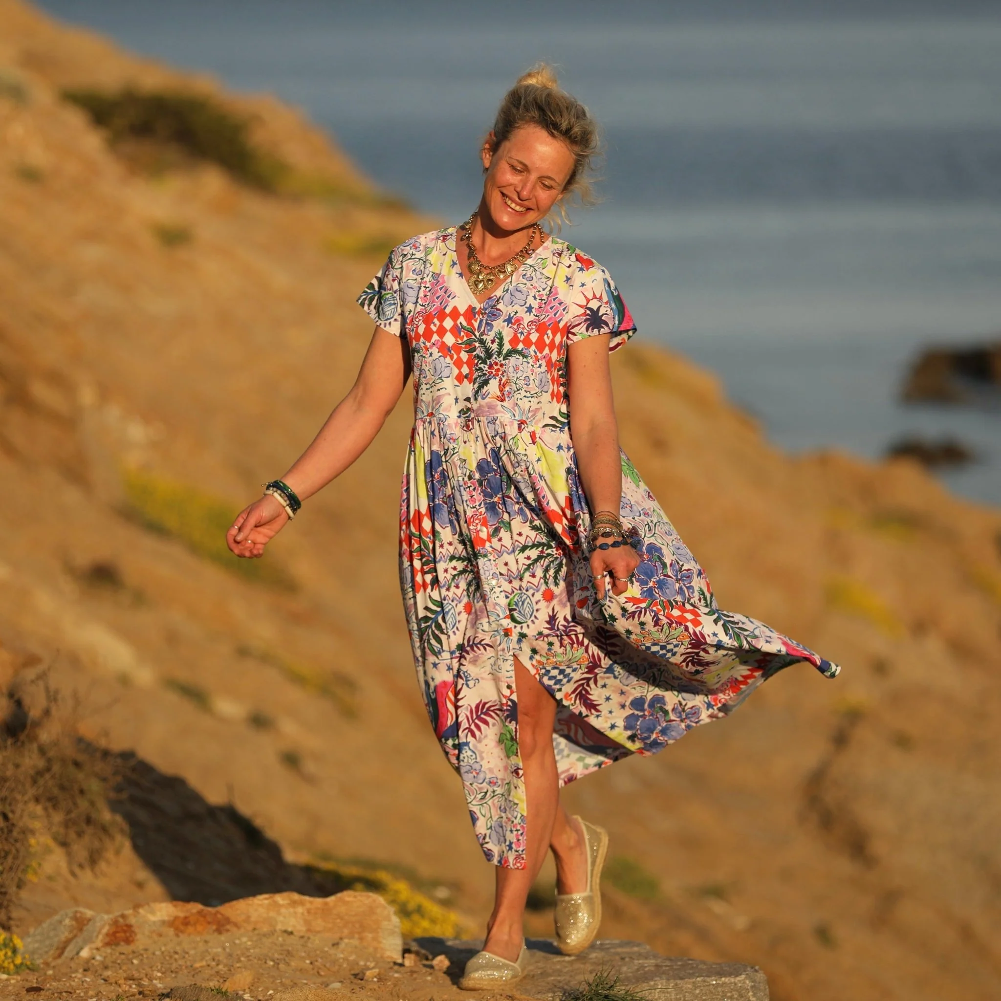Robe Amélia popeline de coton Portofino