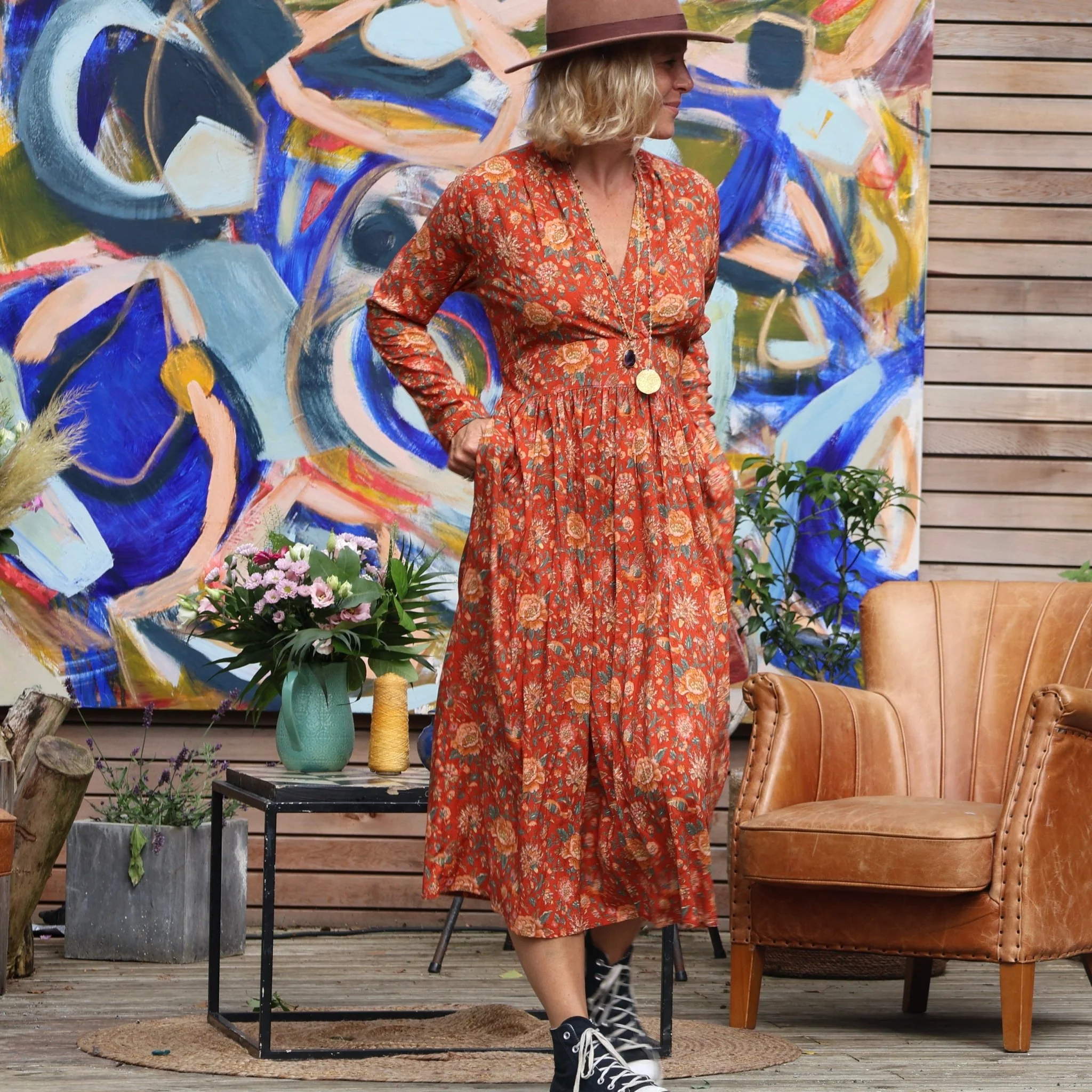 Robe Anaïs - viscose douceur d'automne - Image 3