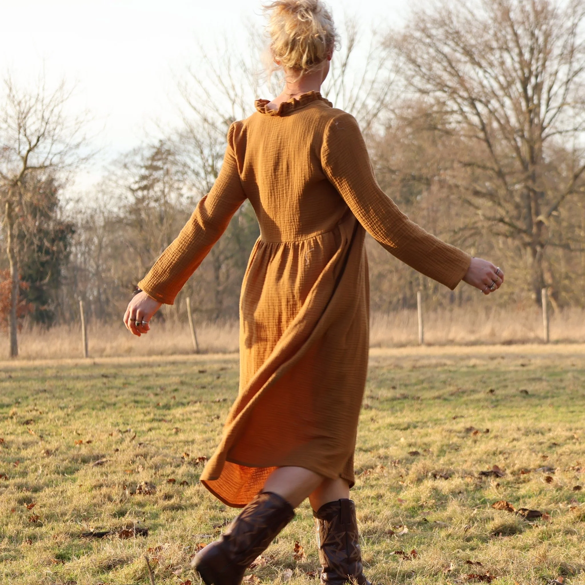 Robe Aria - double gaze de coton cassonade - Image 3