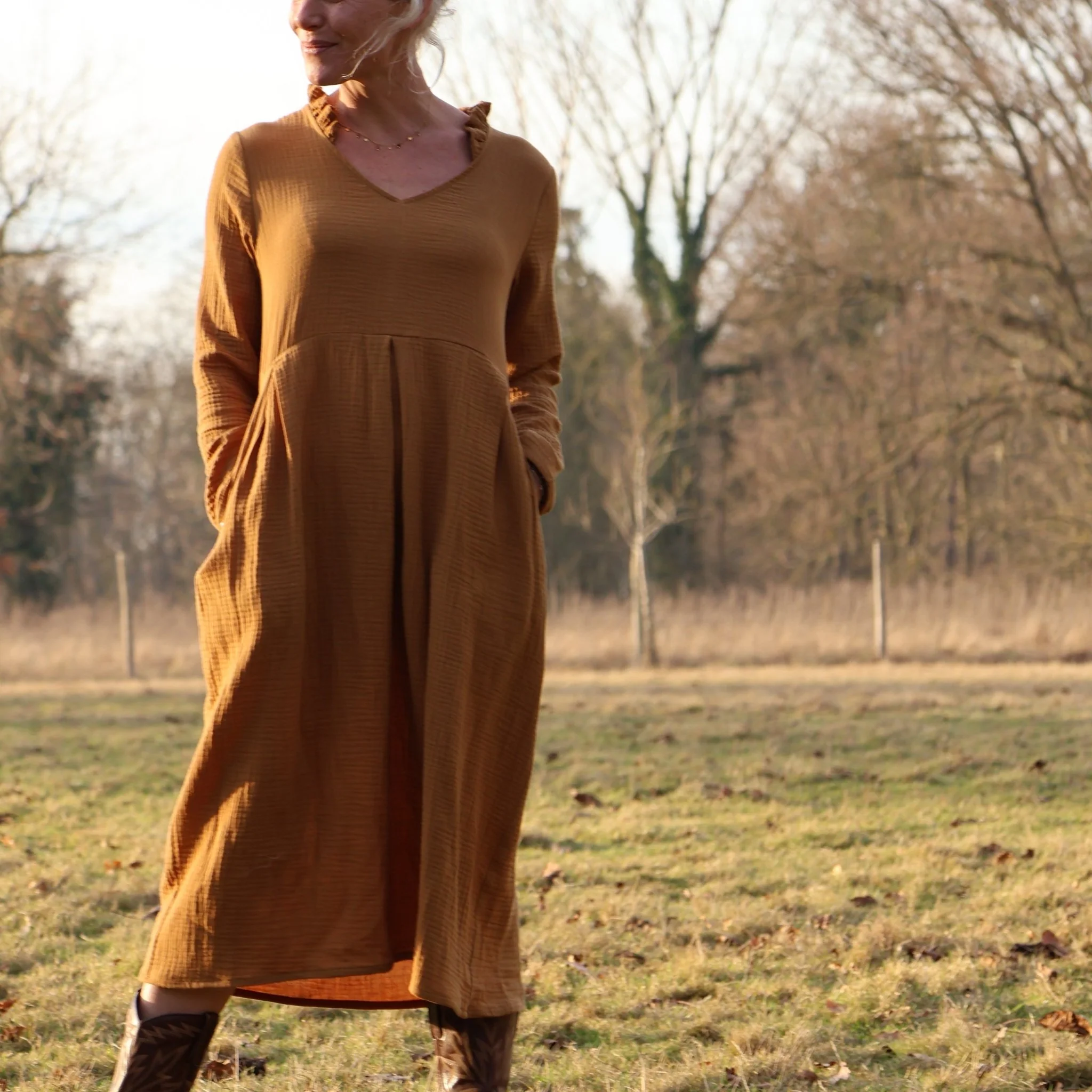Robe Aria - double gaze de coton cassonade - Image 8