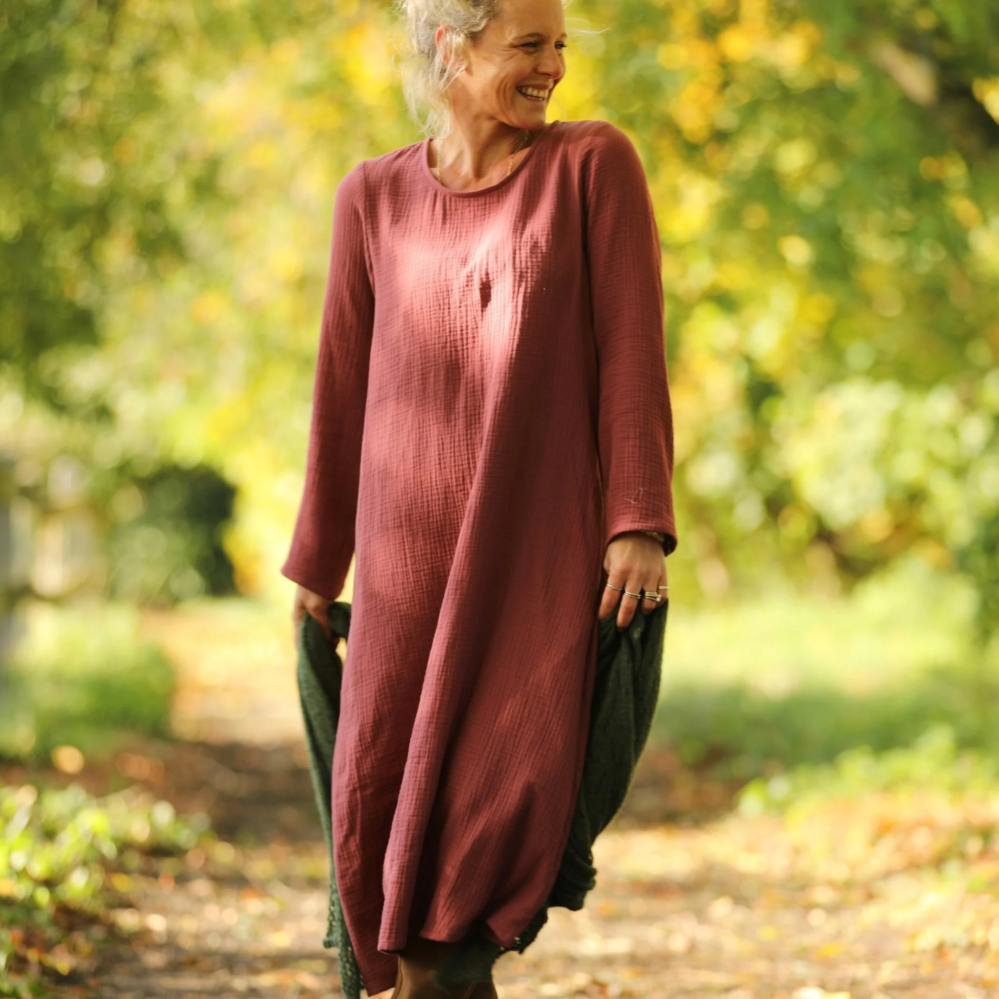 Robe Armande – double gaze de coton bois de rose - Image 9