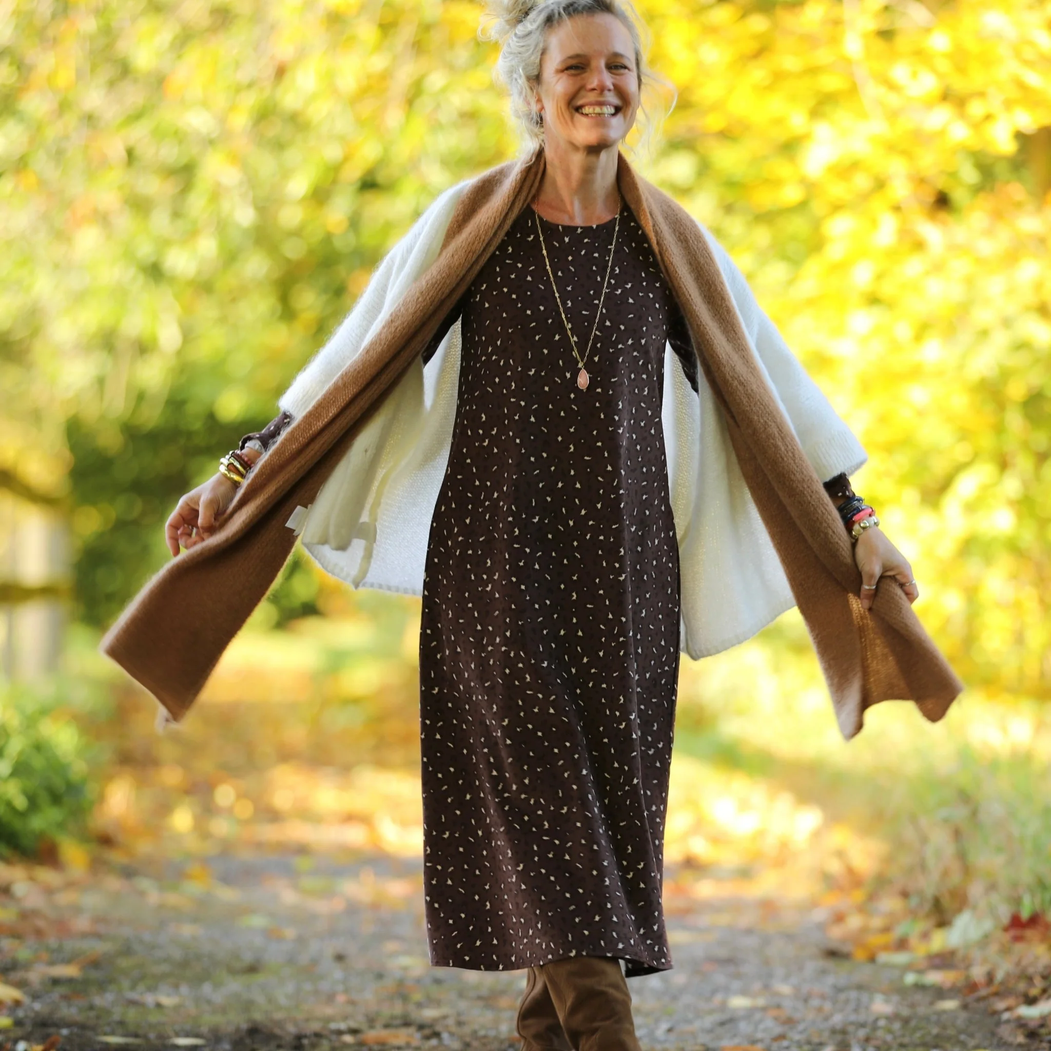 Robe Armande – Velours milleraies Léo choco