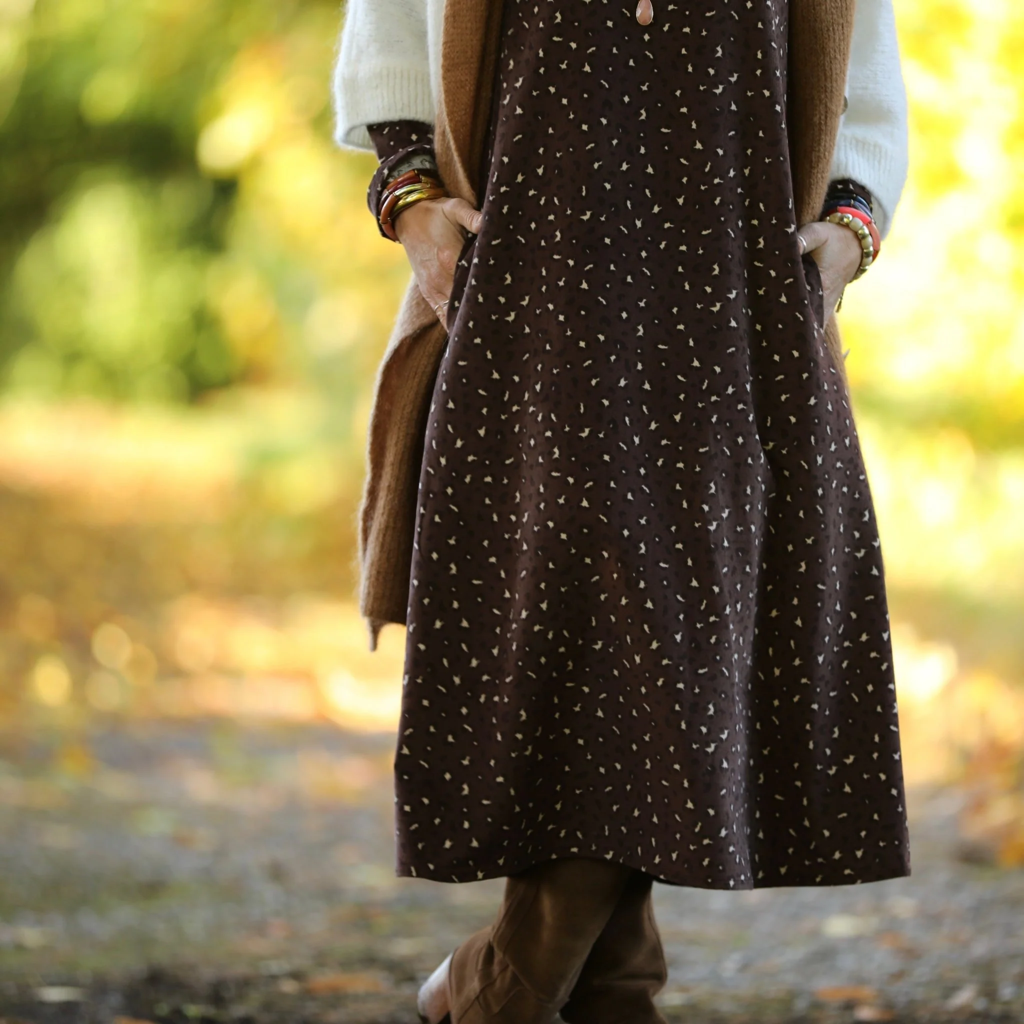 Robe Armande – Velours milleraies Léo choco - Image 3