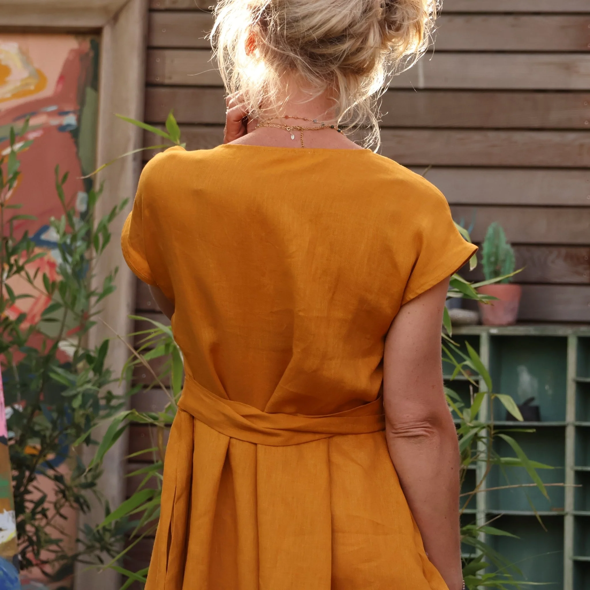 Robe Athéna - lin ocre - Image 8