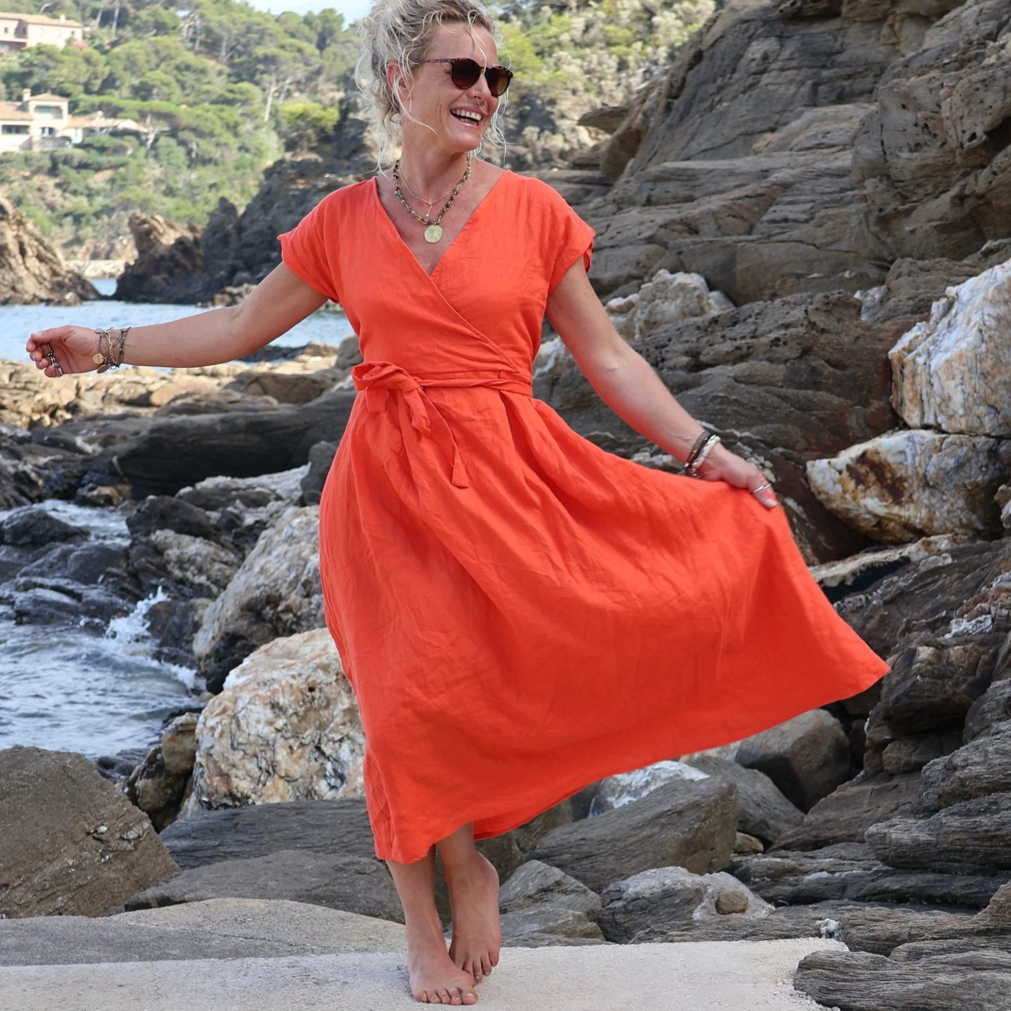 Robe Athéna - lin orange - Image 4