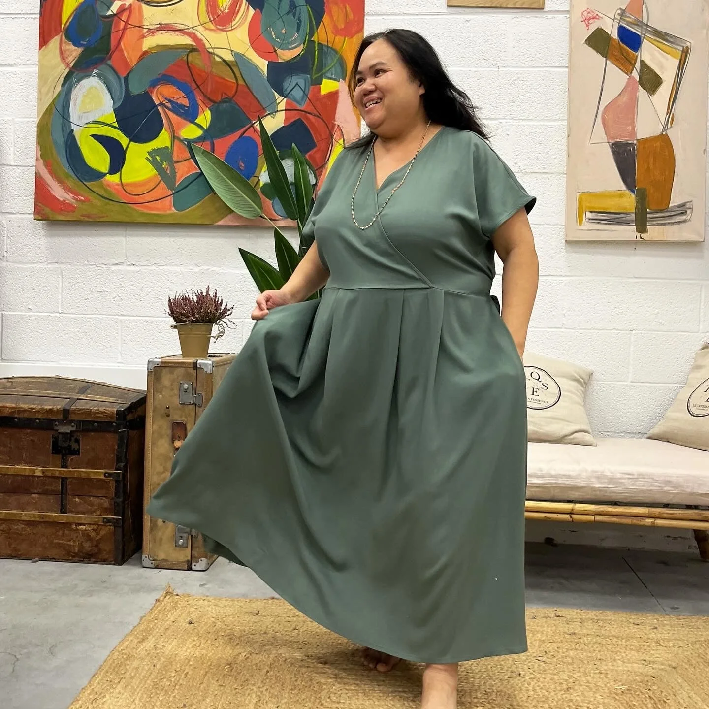 Robe Athéna - lin bleu majorelle - Image 7