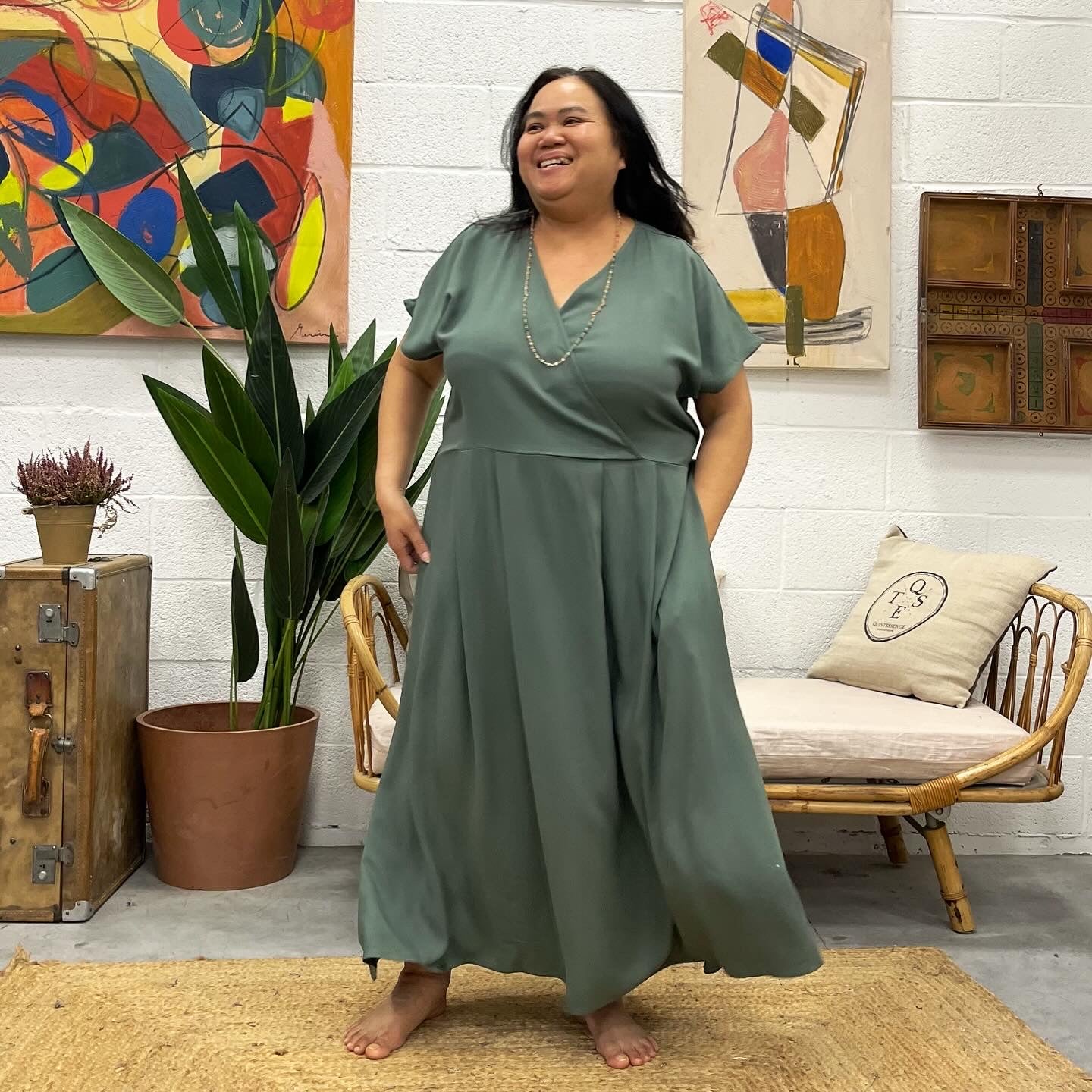 Robe Athéna - viscose bouquet grenadine - Image 8