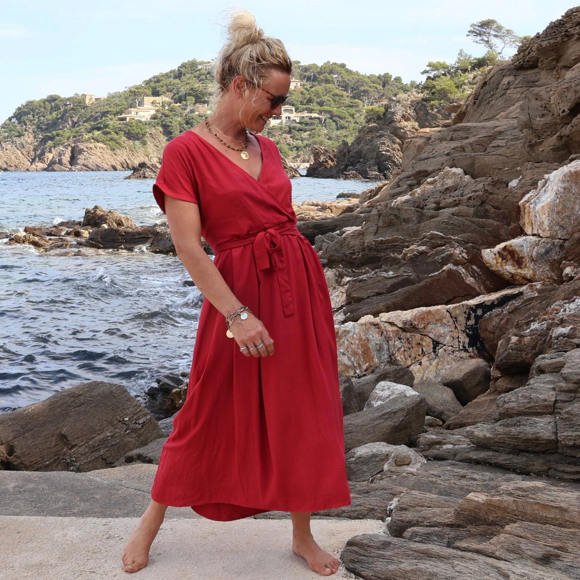 Robe Athéna -viscose grenat - Image 5