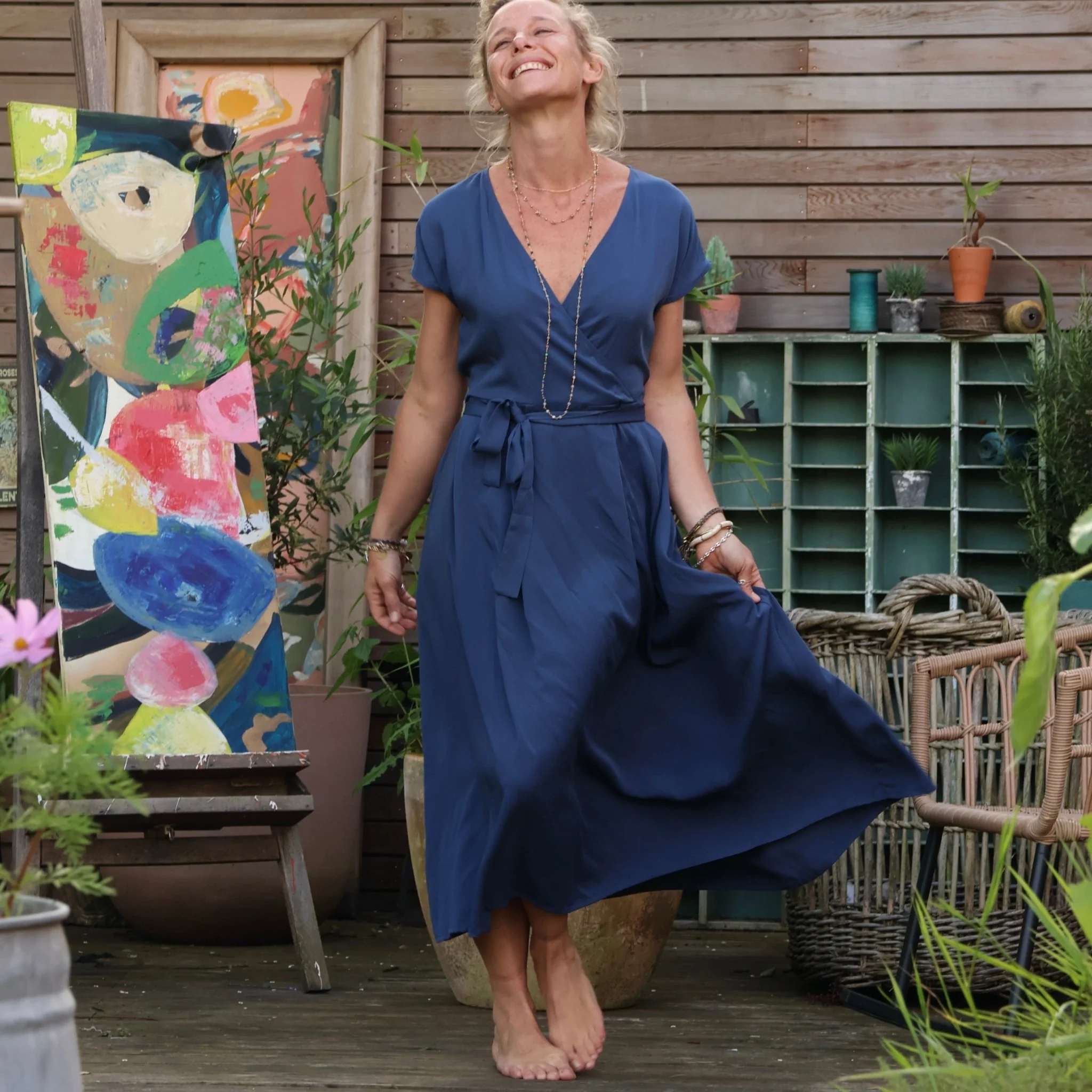 Robe Athéna - viscose indigo - Image 9