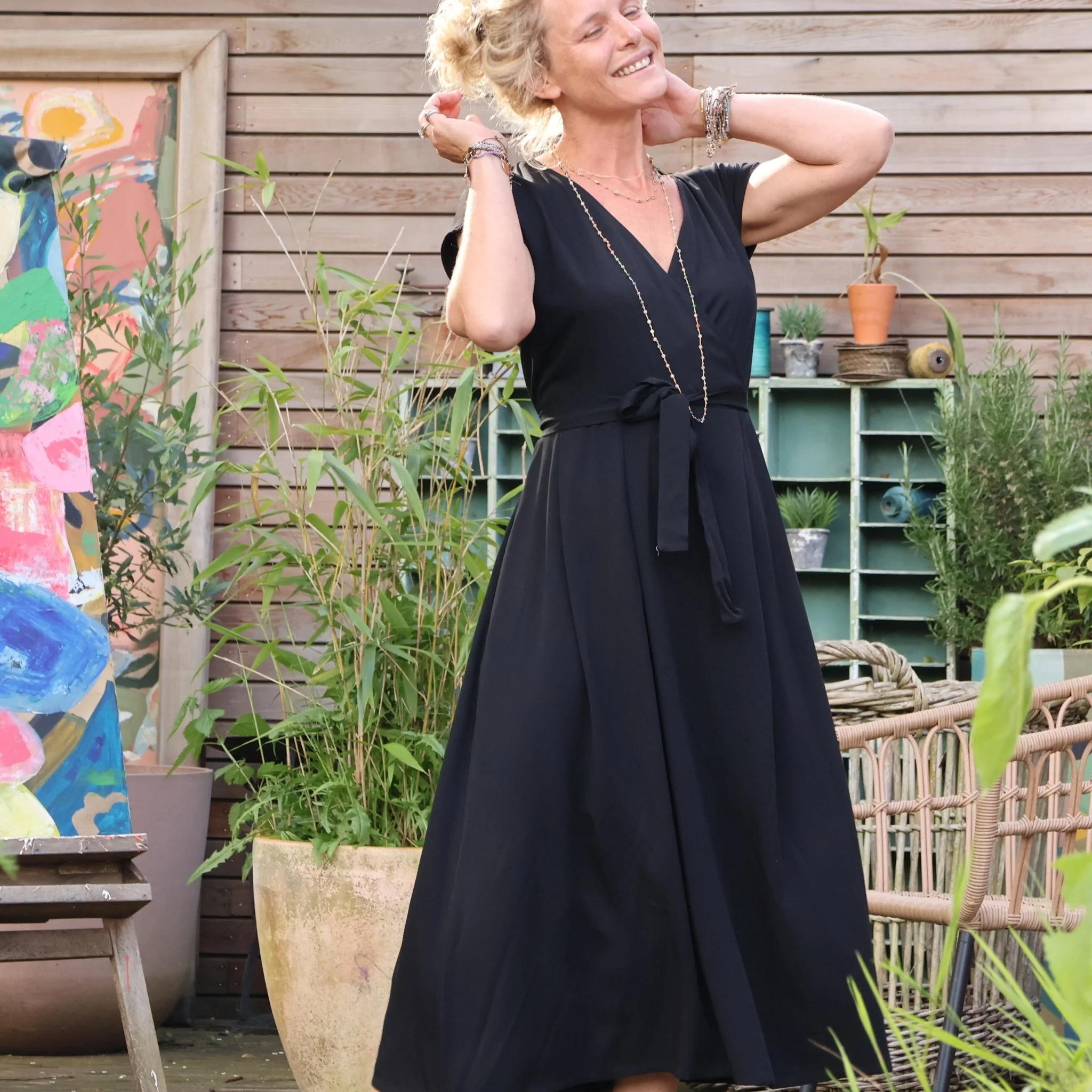 Robe Athéna - viscose noire - Image 4