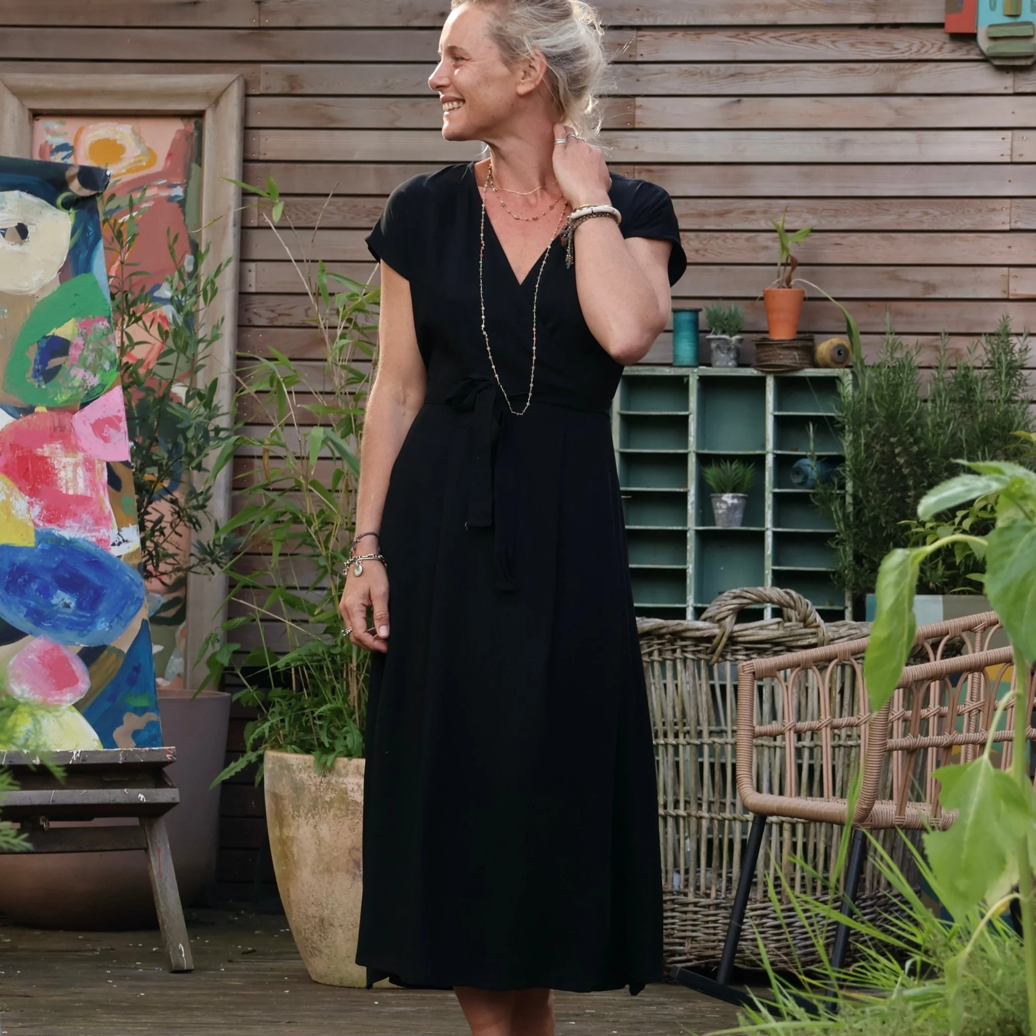 Robe Athéna - viscose noire - Image 6