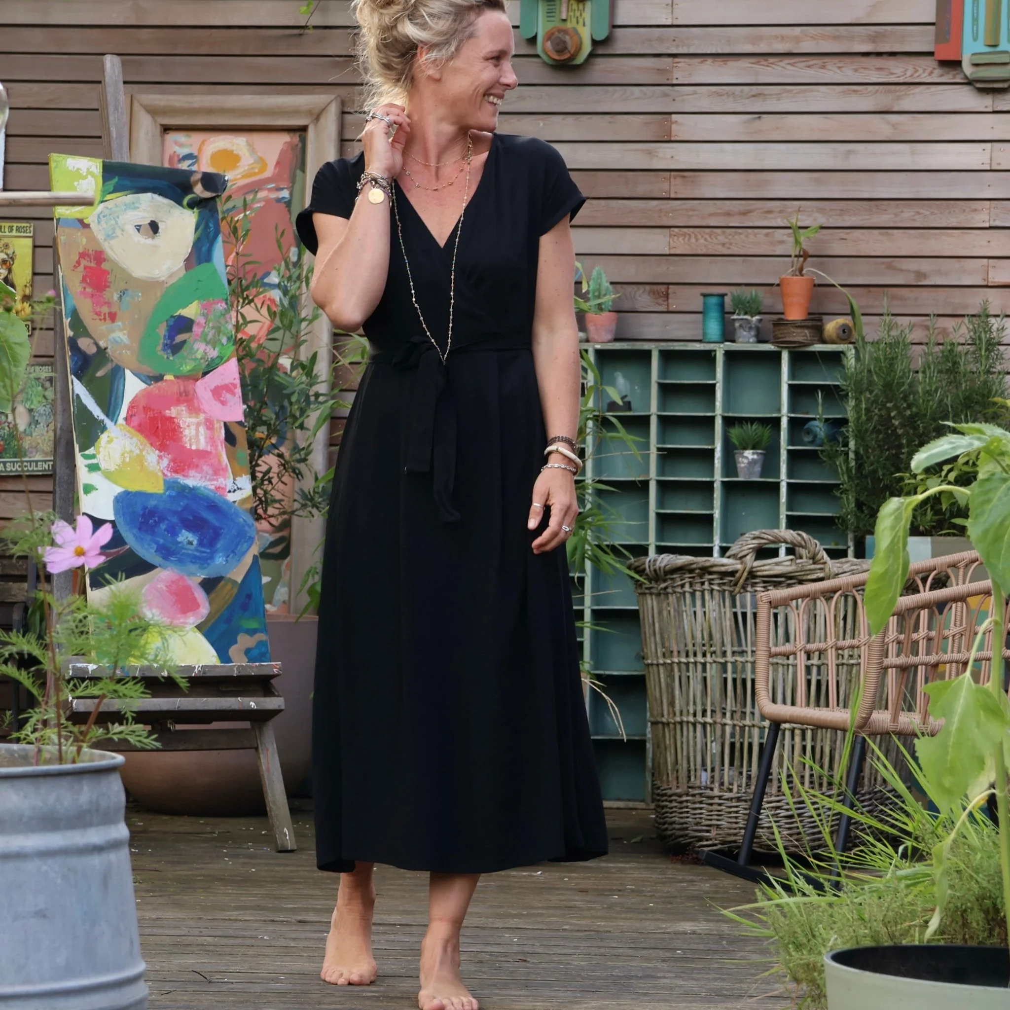 Robe Athéna - viscose noire - Image 7