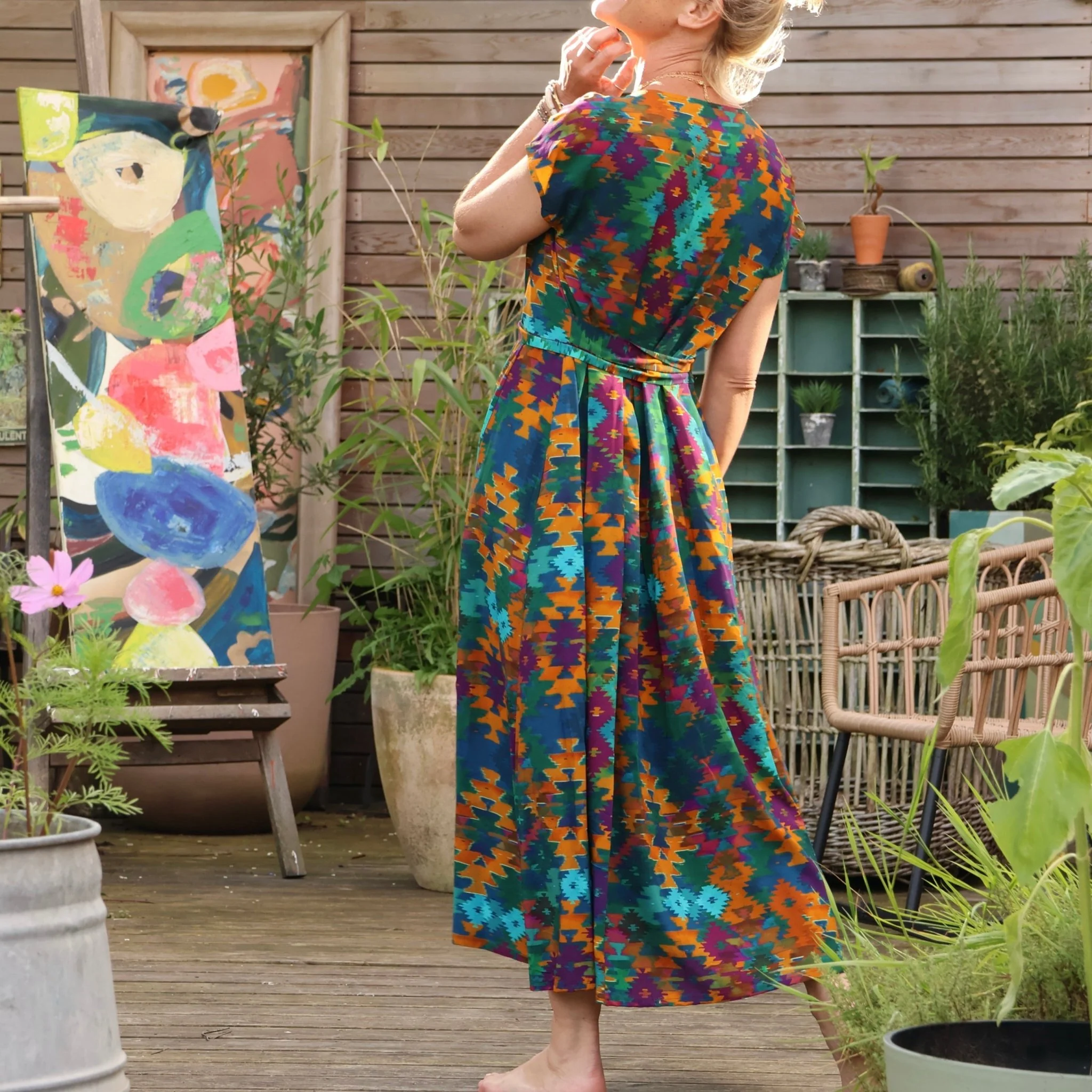 Robe Athéna - viscose picturale flamboyant - Image 4