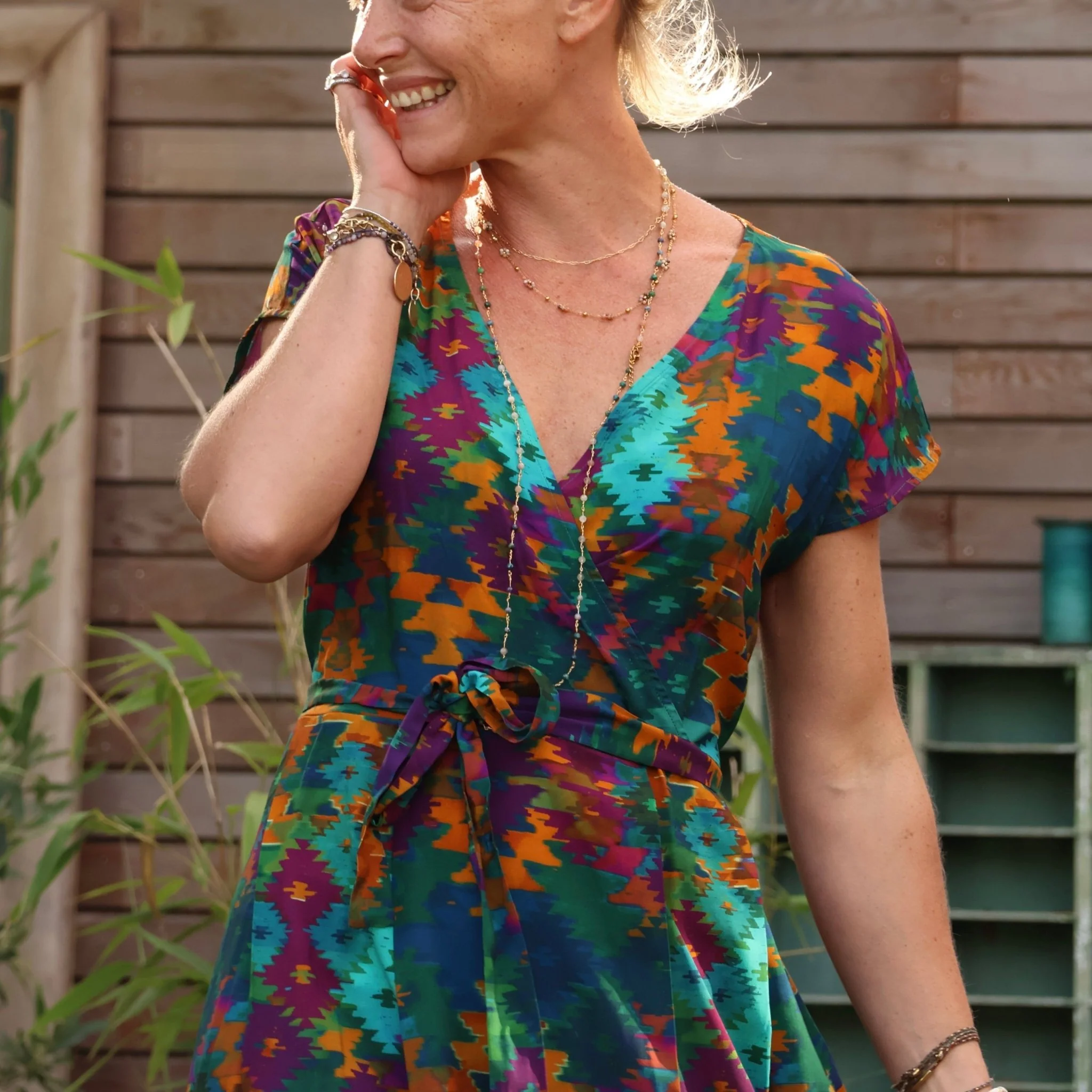 Robe Athéna - viscose picturale flamboyant - Image 6