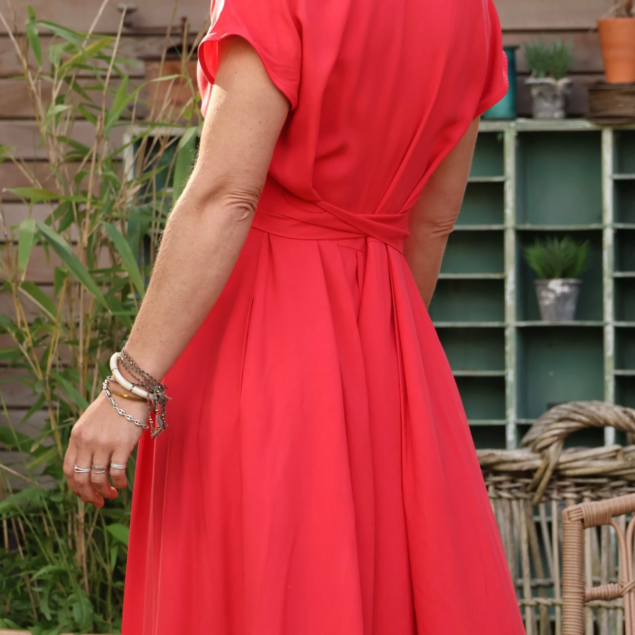 Robe Athéna - viscose rouge coquelicot - Image 5